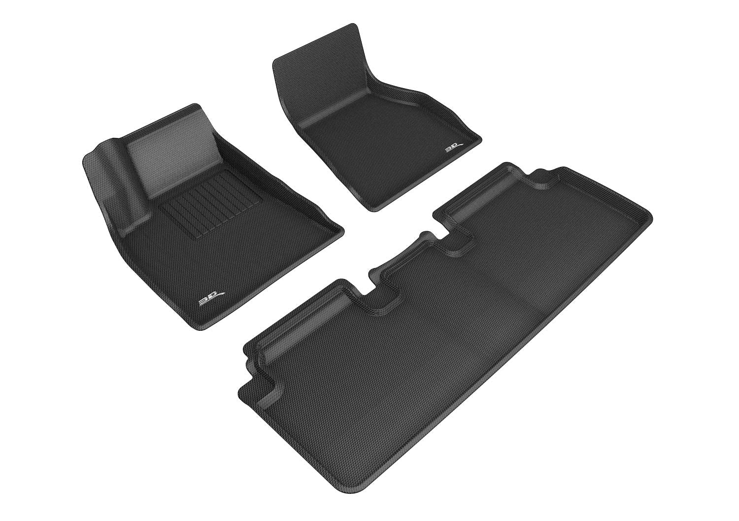 3D MAXpider Kagu Custom Fit Floor Mat (Black) Compatible with Tesla Model S 2015-2019 - Full Set