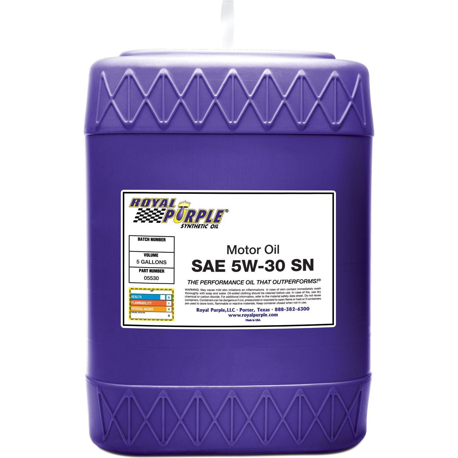 SAE 5W-30 Royal Purple High Performance Synthetic Motor Oil - 5 Gallon API-Licensed