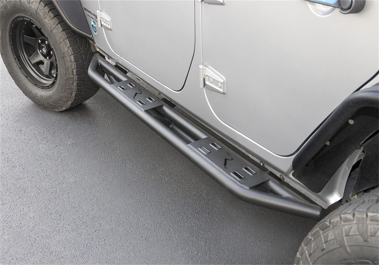 TrailCrawler Steps RAMPAGE PRODUCTS for Jeep Wrangler JK | Pair, Steel, Black | 88737 | Fits 2007-2018 Jeep Wrangler JKU 4-Door