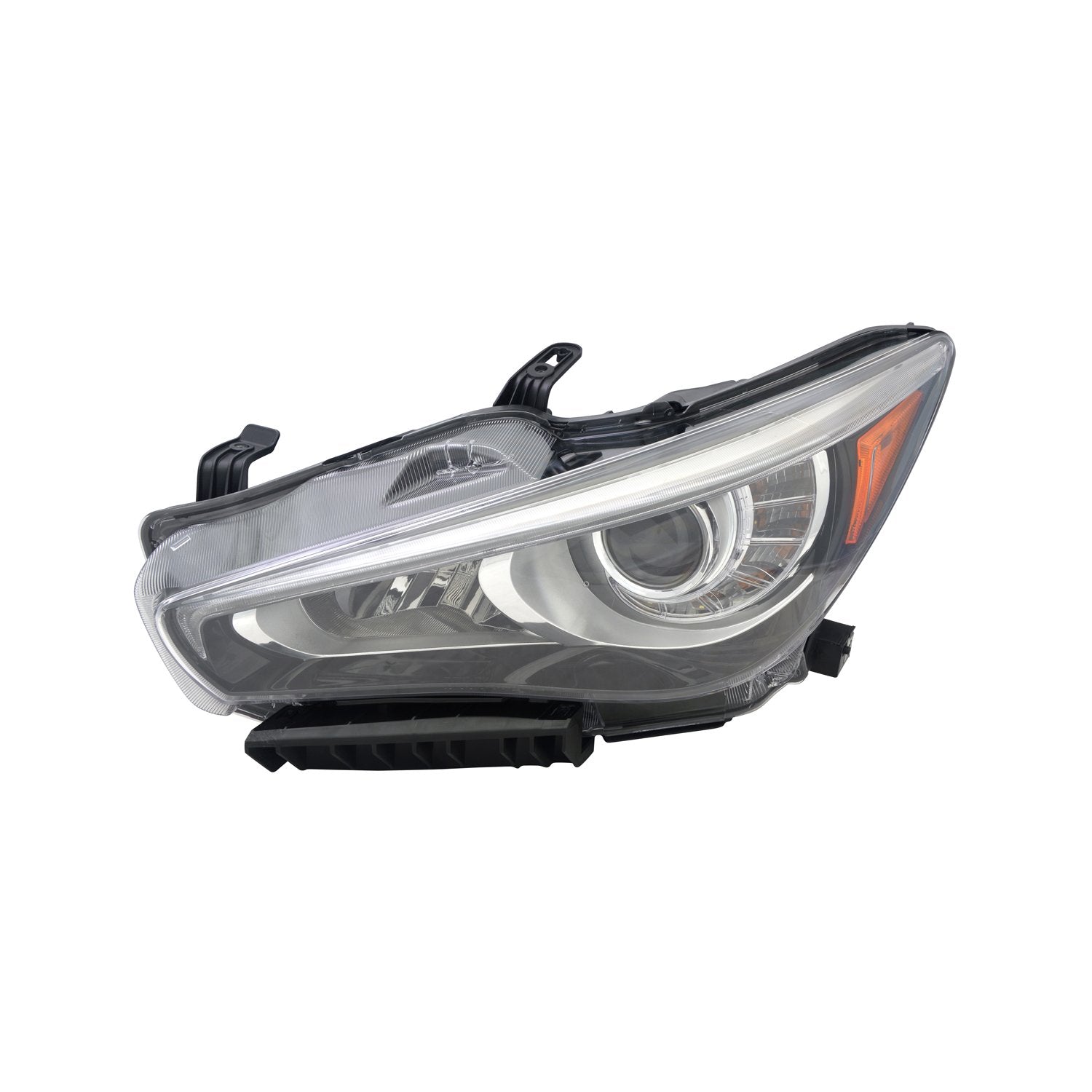 Left TYC Headlight Assembly Compatible with 2014-2017 Infiniti Q50