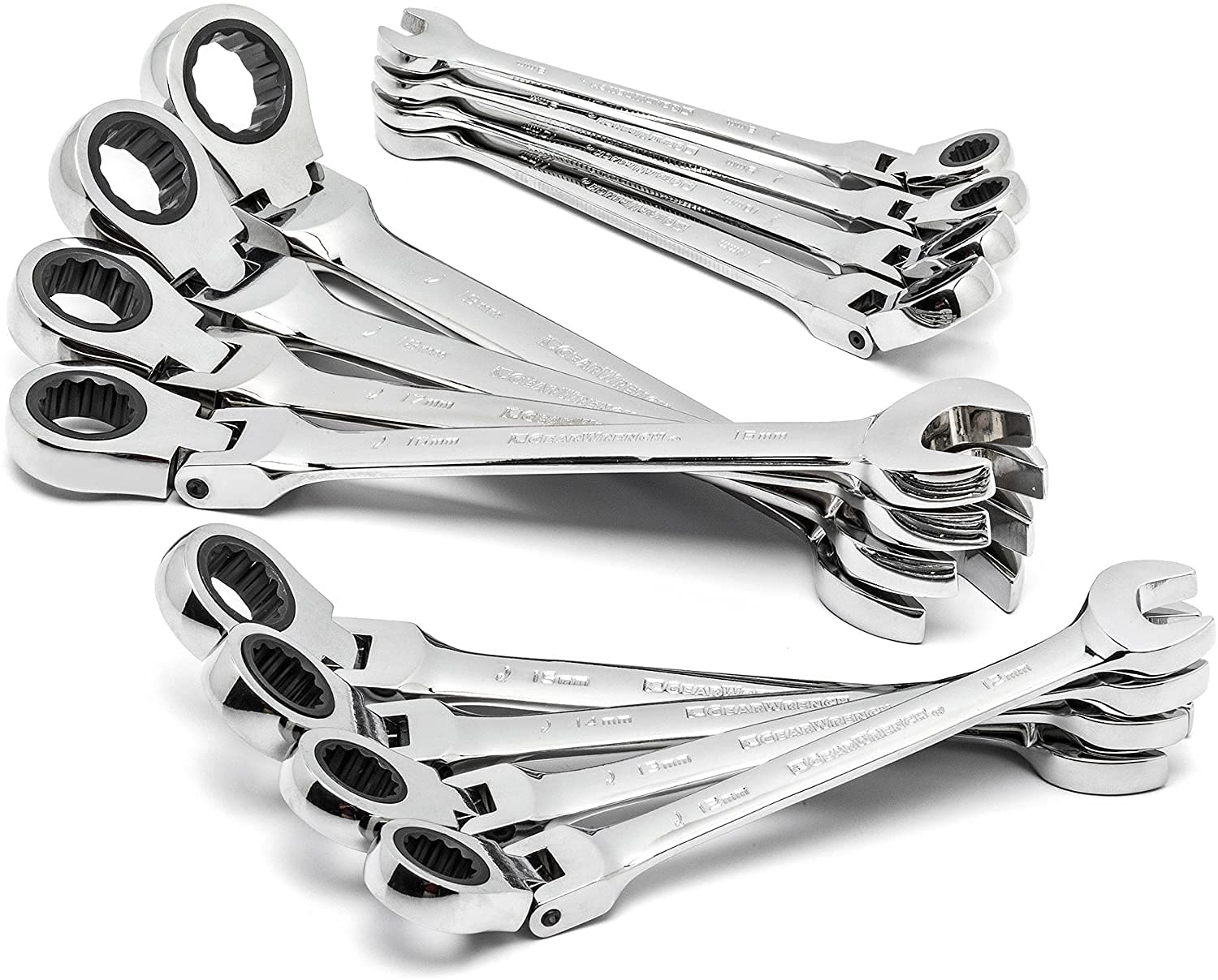 12 Piece GEARWRENCH Flex Head Ratcheting Combination Wrench Set | 12 Point | Metric | 9901D