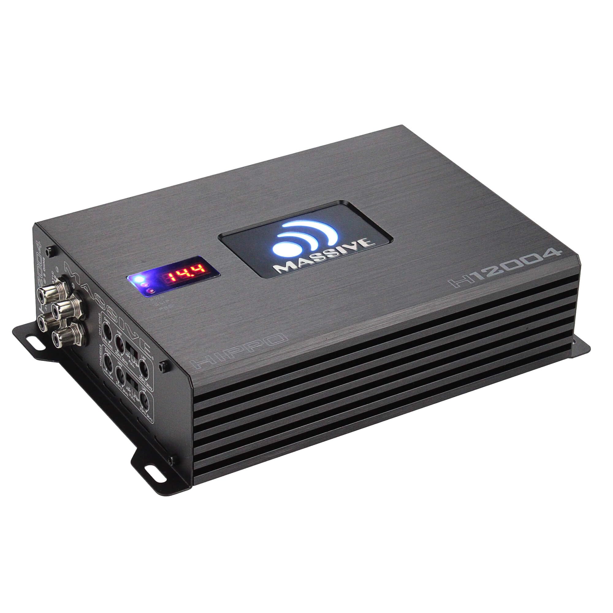 200 Watts RMS x 4 @ 4 Ohm Massive Audio Hippo Series High Performance Amplifier