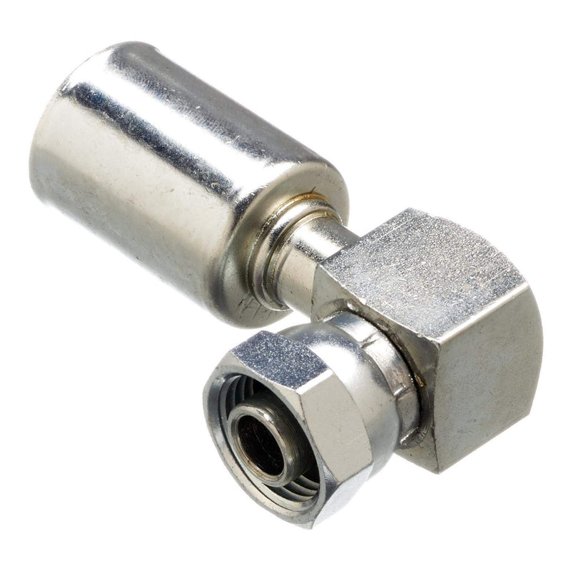 Gates G45596-1210S A/C Hose Refrigerant Fitting - PolarSeal ACA Female SAE Tube O-Ring Nut Swivel - 90 Degree Block - Steel - 12ACA-10FTON90BL-S