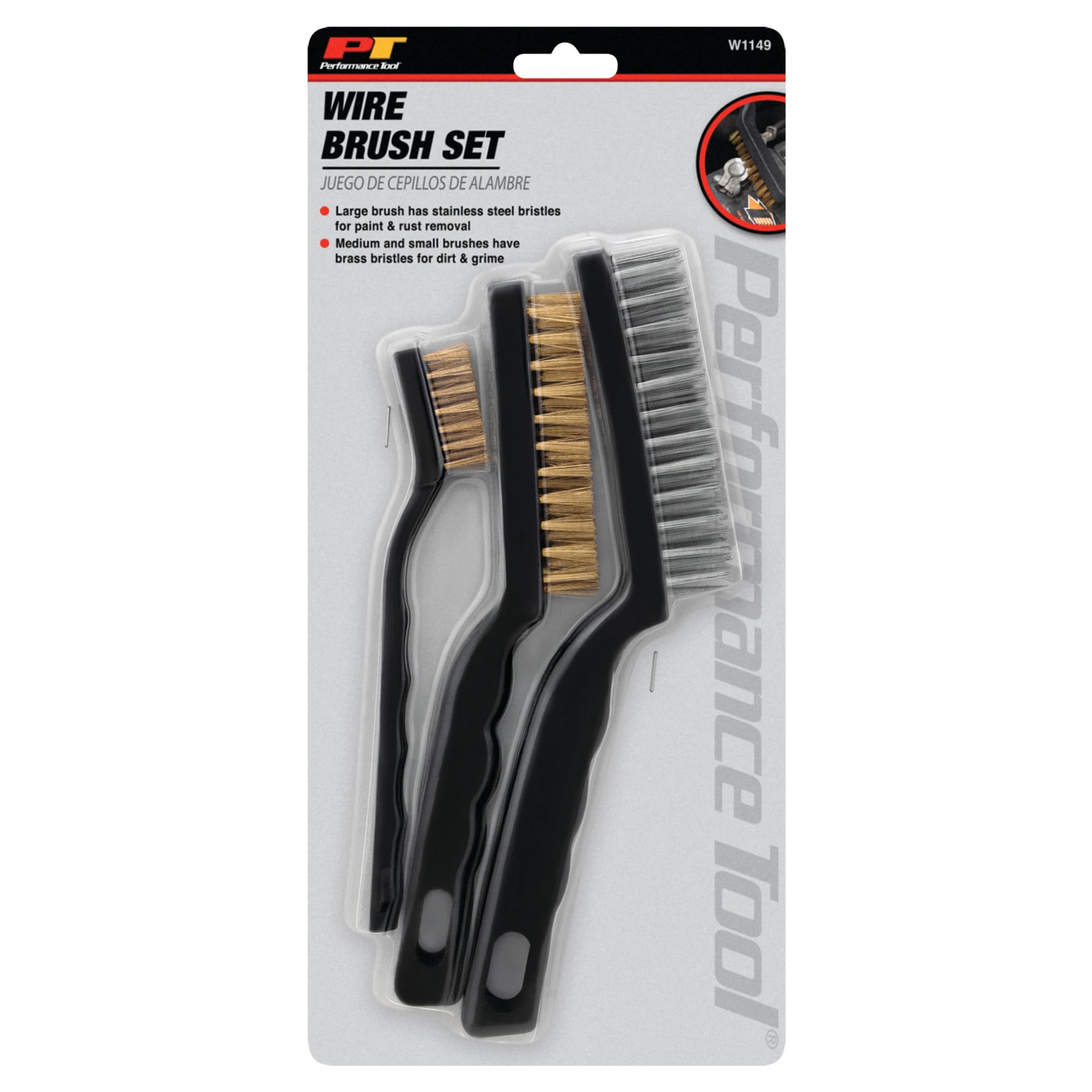 3-Piece Performance Tool Brass and Stainless-Steel Wire Brush Set W1149
