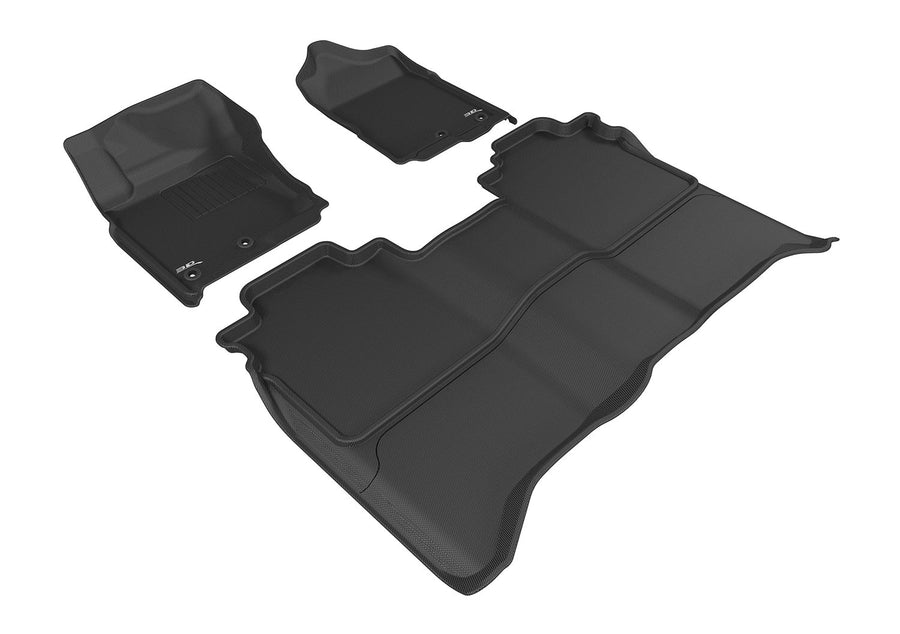 Kagu Floor Mat 3D MAXpider Custom Fit (Black) Compatible with Nissan Titan Crew CAB 2016-2023 - Full Set