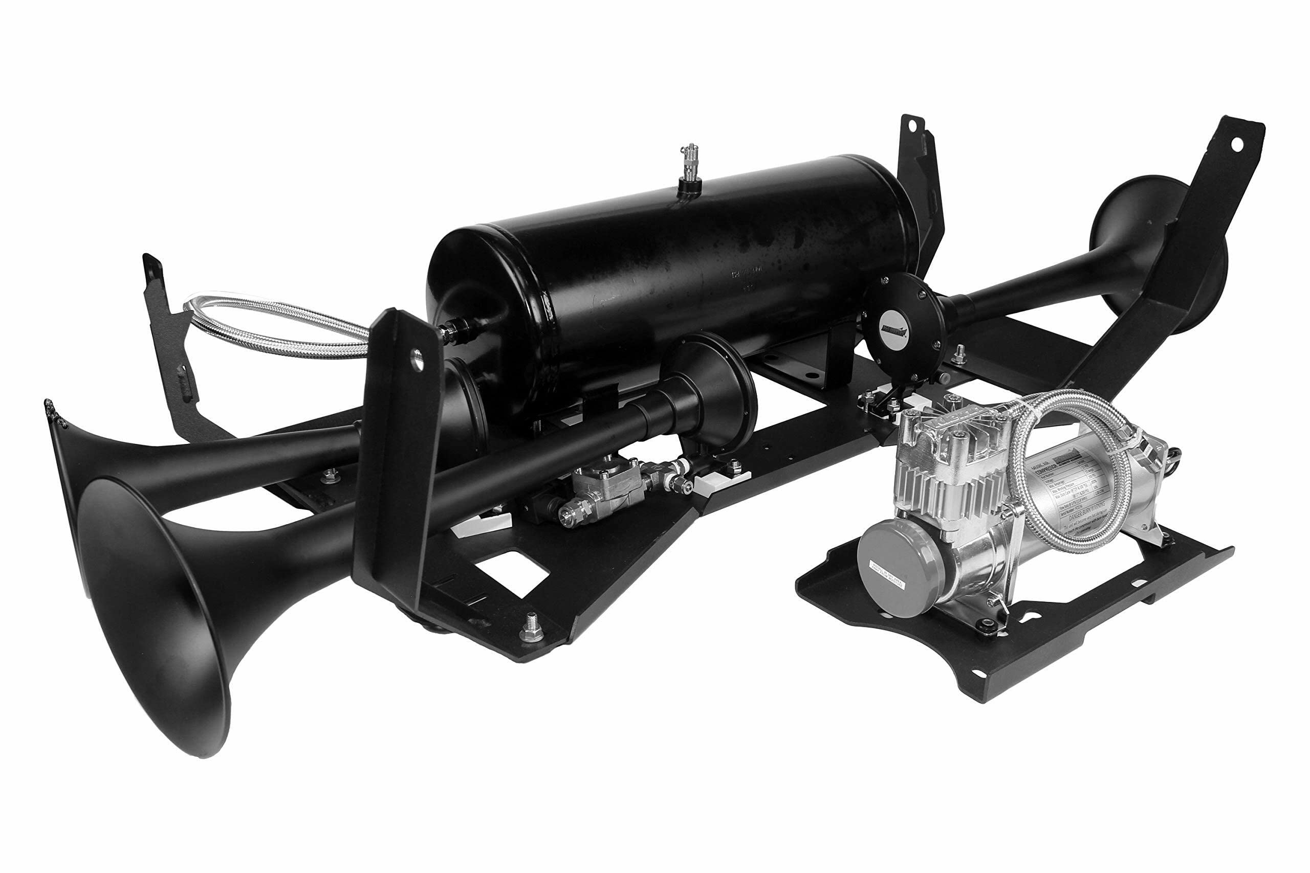 Kleinn Air Horns Train Horn Direct Fit and Onboard Air System for GMC 1500 Sierra and Chevrolet 1500 Silverado,Multi,GM1500-734