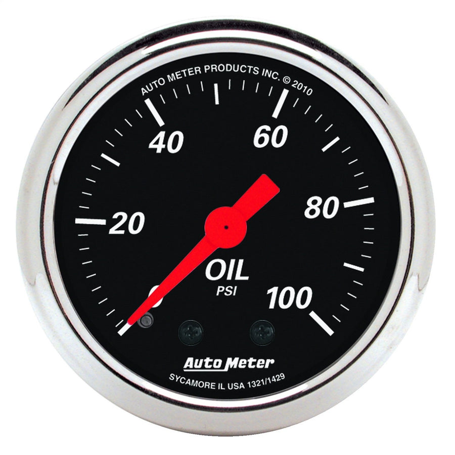 Auto Meter Mechanical Oil Pressure Gauge 1429 Designer Black,2.3125 in.