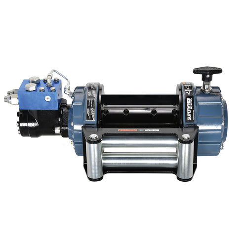 Superwinch S100431 Industrial Narrow Drum Hydraulic Winch 8000lb (3629kg) Single Line Pull with Roller Fairlead