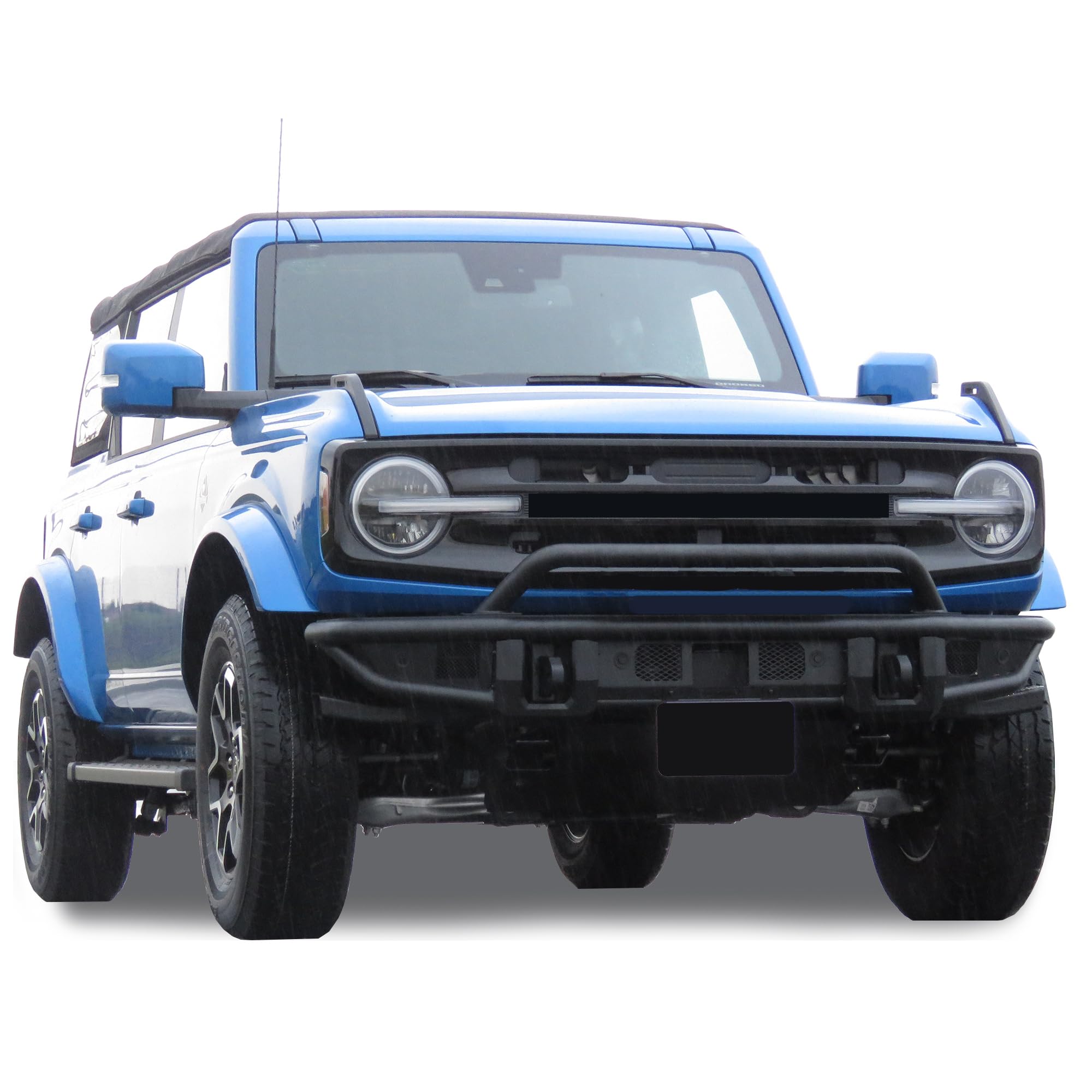Armour Black Horse Tubular Light Duty Front Bumper Matte Black Compatible with 2021-2024 Ford Bronco-AFB-FB22LD