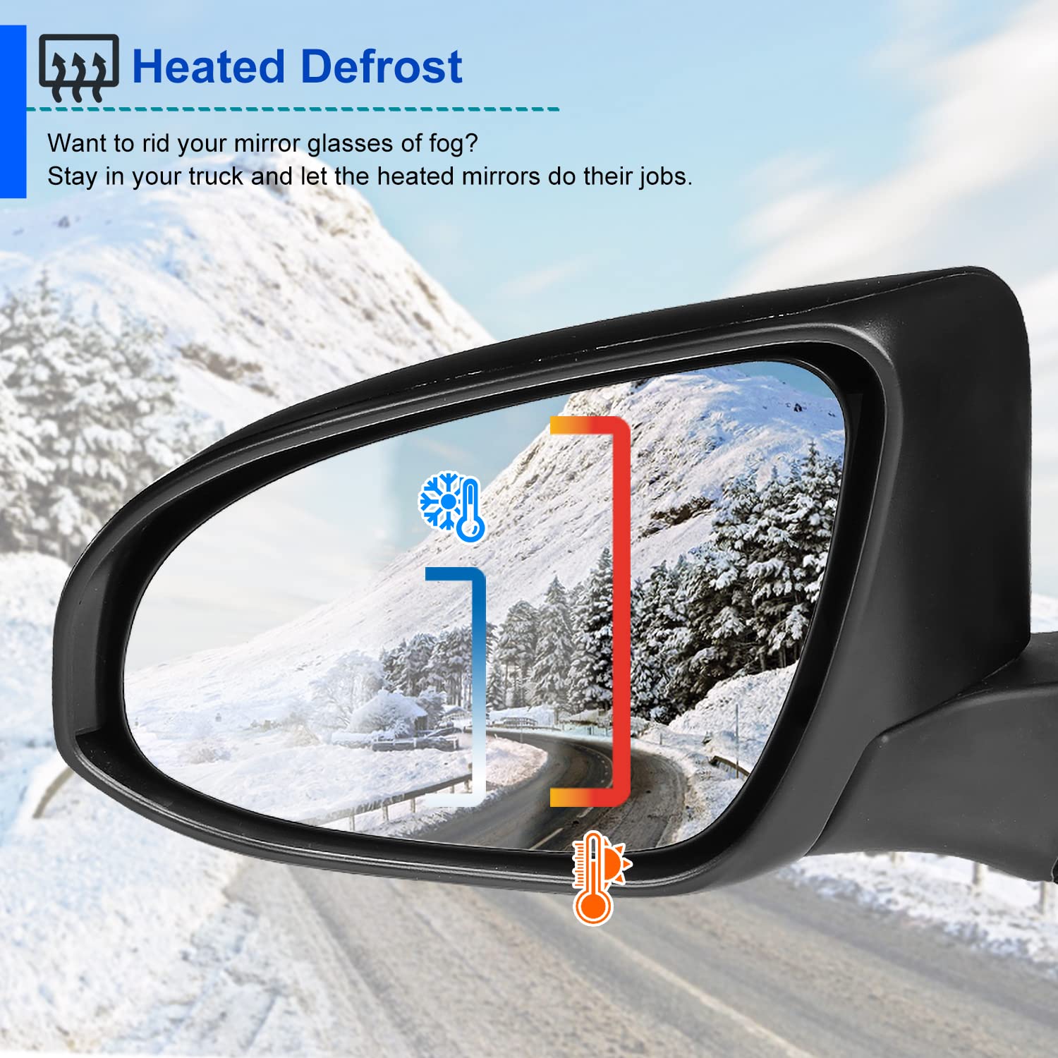 5-Pin Black Power Heated Fold Spec-D Tuning 1PC Left Driver Side Mirror Compatible with 2015-2018 Toyota Camry