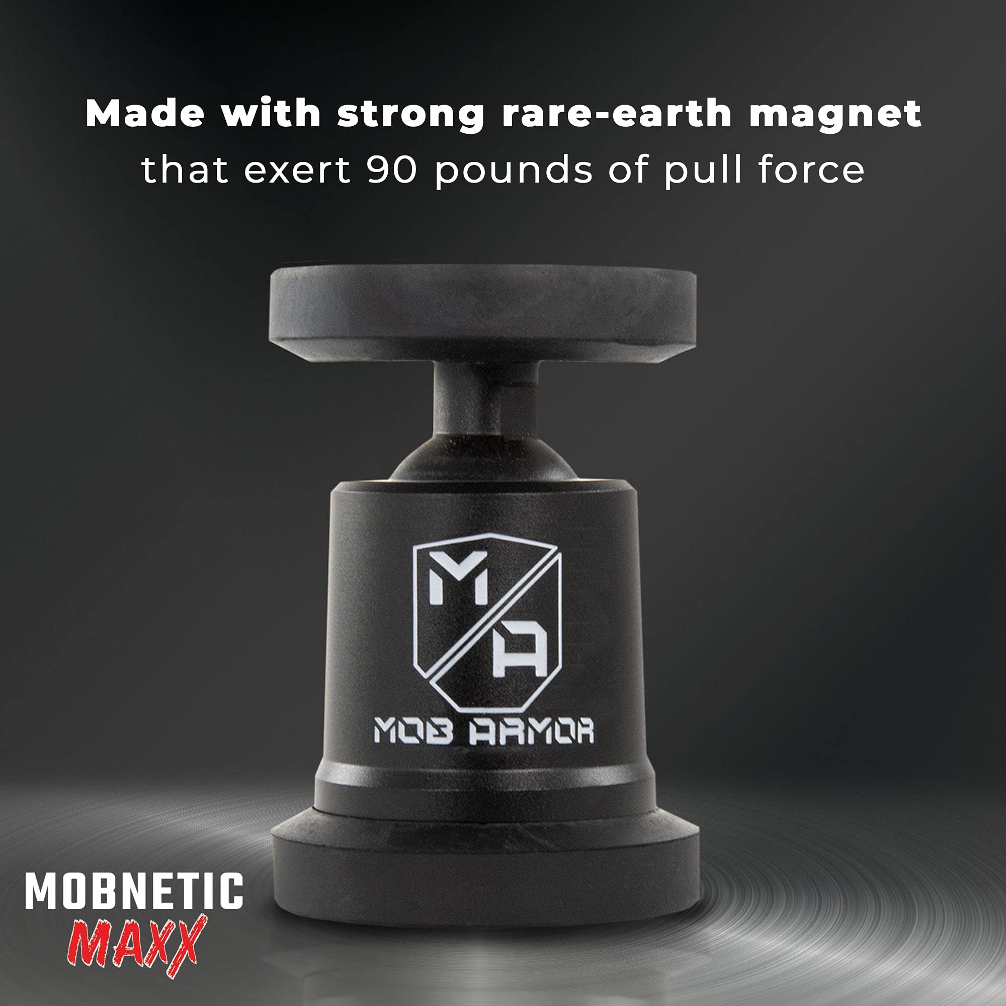 Mob Armor Maxx MobNetic - USA Assembled Magnetic Phone Holder for Car, Magnetic Car Phone Mount, 90-Degree Tilt, 360-Degree Rotation, Aluminum Metal, Compatible with iPhone & Android - Red