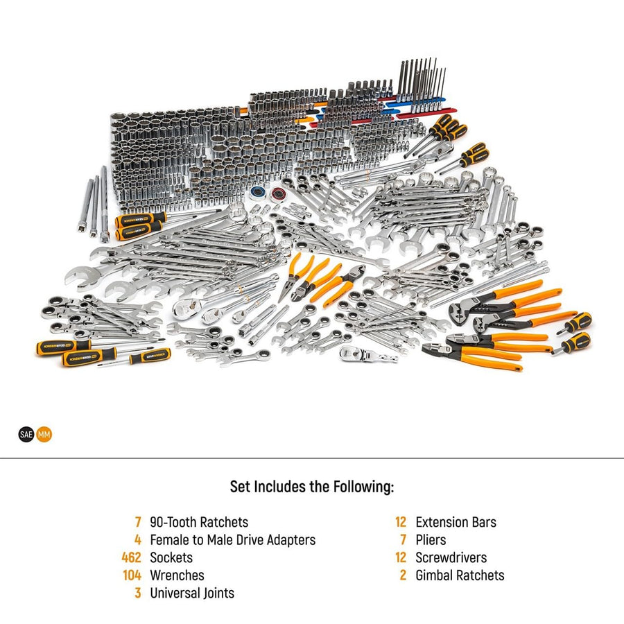 Master Mechanics Hand Tool Set GEARWRENCH 614 Piece with Premium Modular foam Trays and Mobile Work Station | MEGAMODMRO