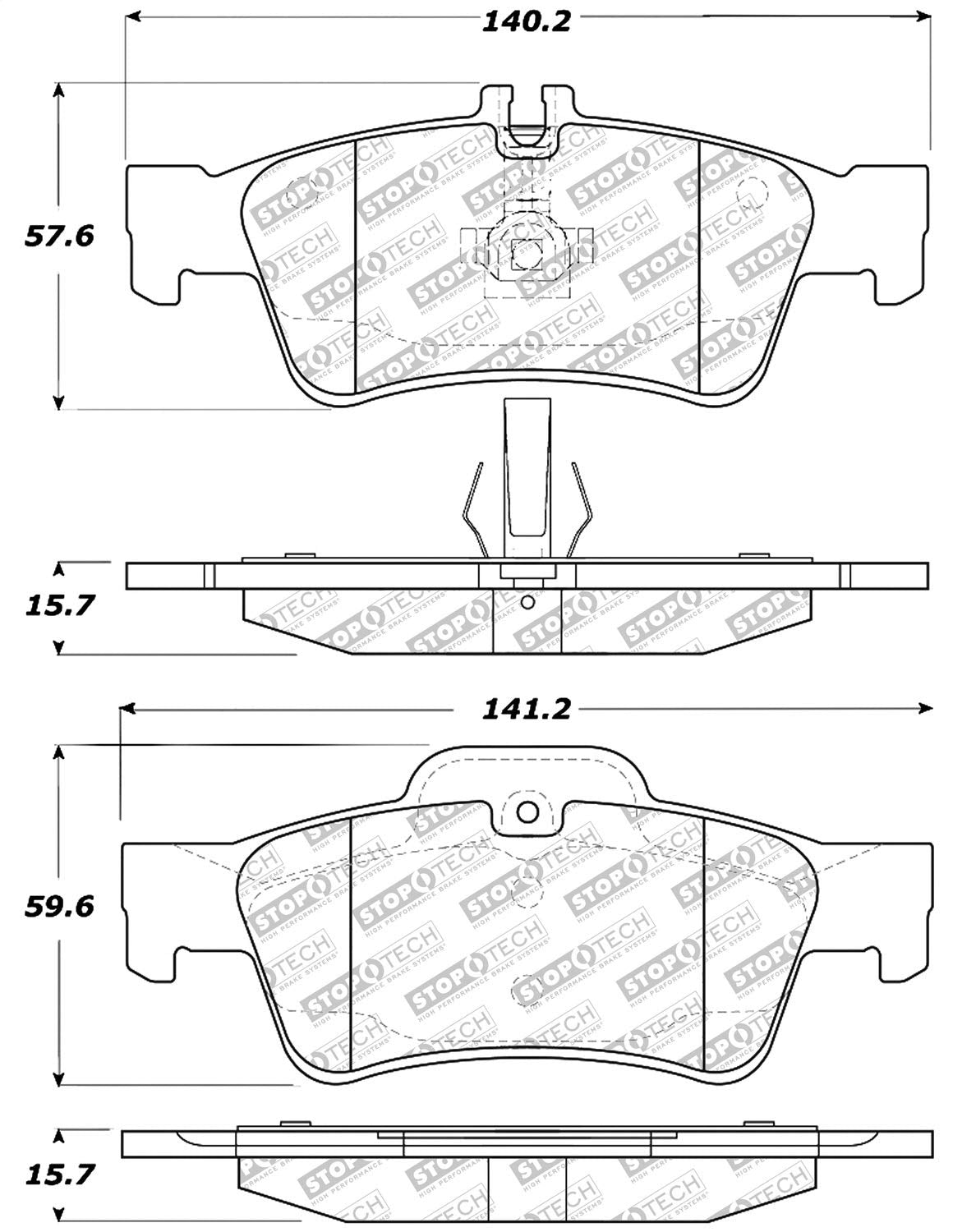Brake Pads StopTech 305.09860 Street Select with Hardware