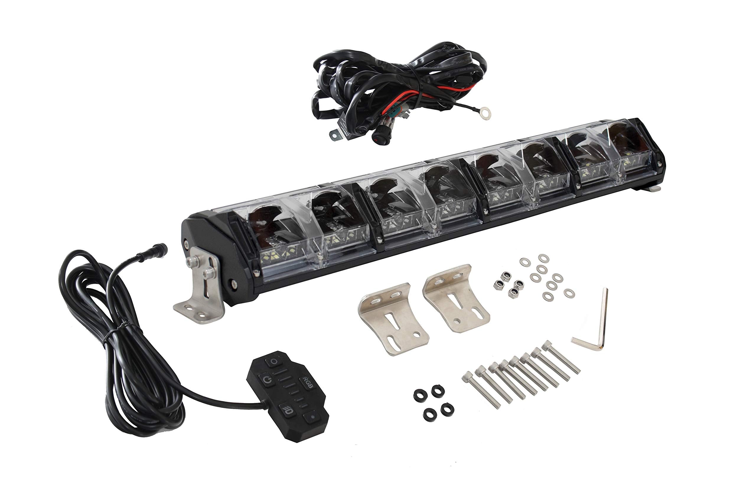 EKO 20" Led/RGB Light with Switch, Harness & Mounting Hardware Overland Vehicle Systems 15010201