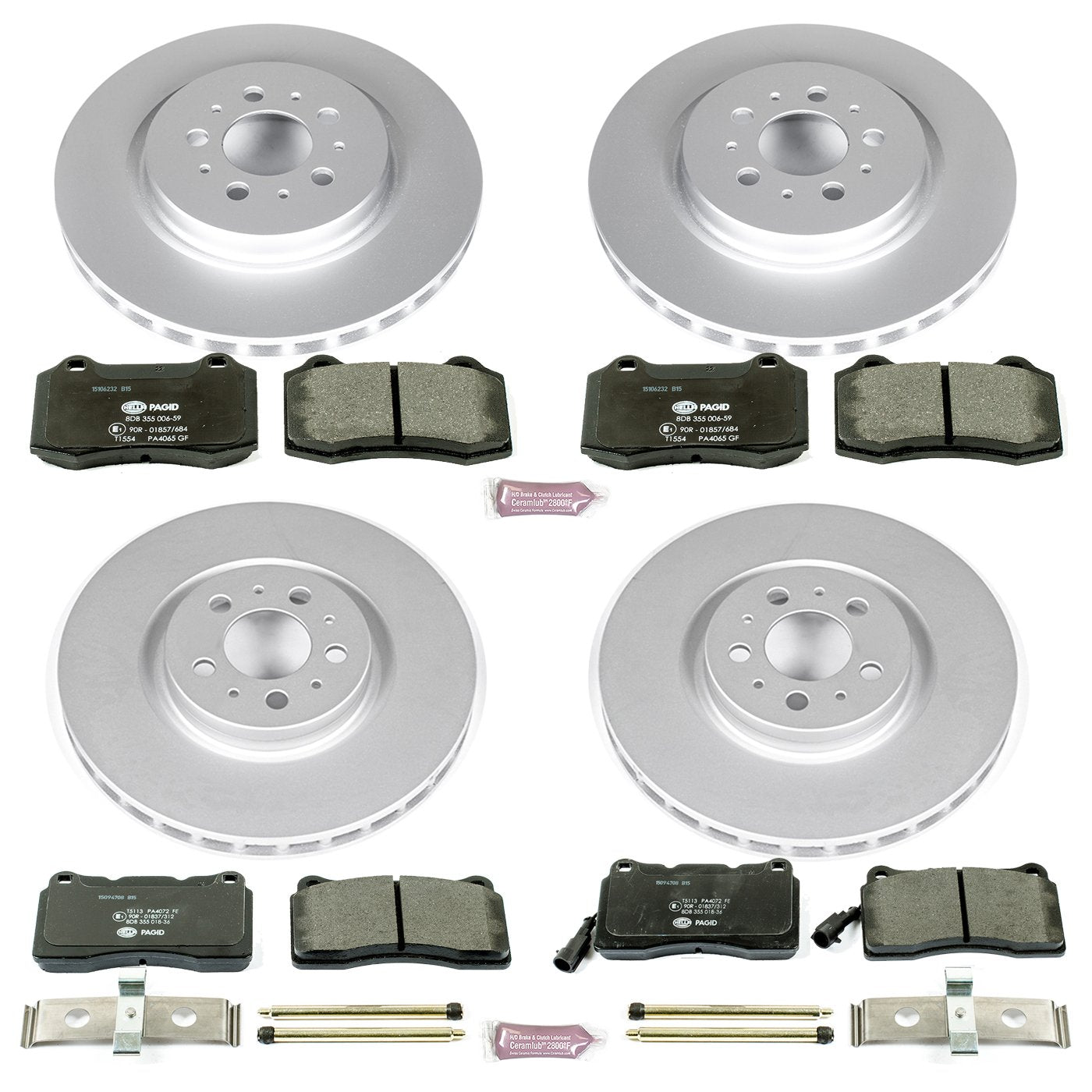 Power Stop ESK4316 Euro-Stop Brake Kit Front & Rear For Volvo V70 2004-2007 [Model Specific]