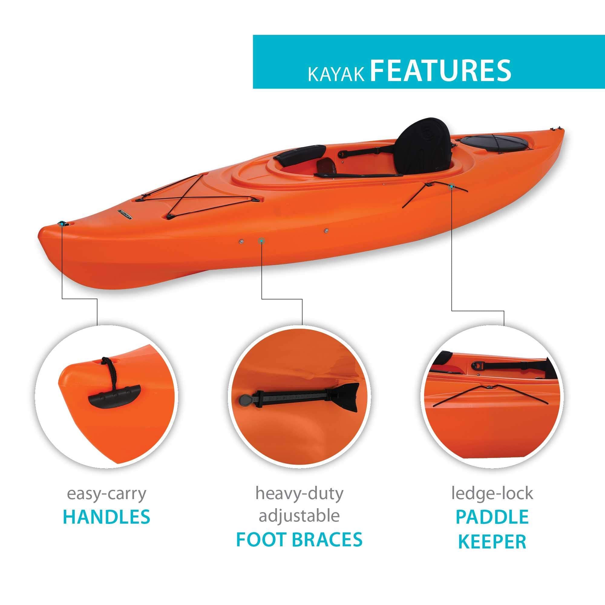 Emotion Sit-Inside Guster Kayak, Orange, 10'