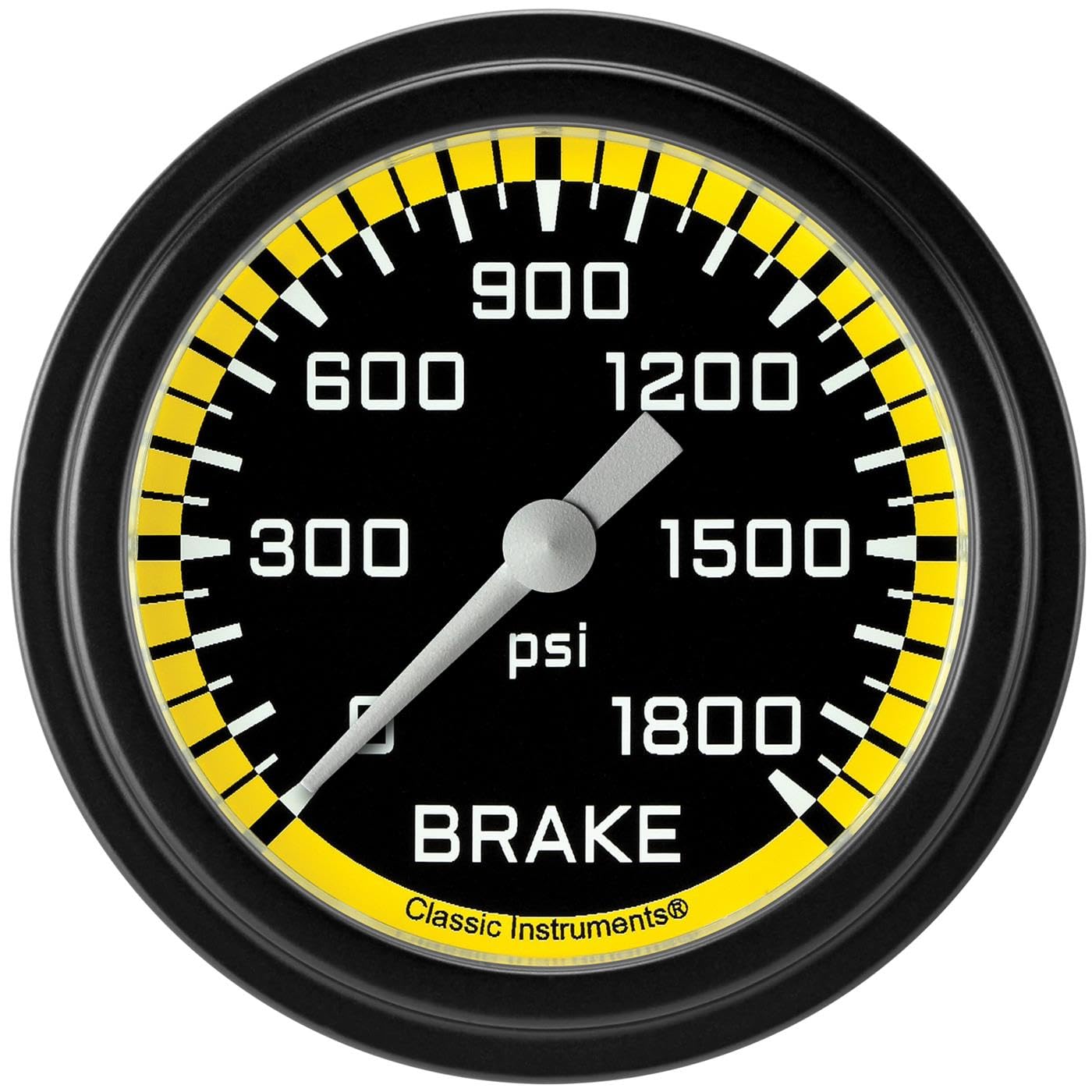 AX367YBLF Classic Instruments AutoCross Yellow 2-5/8" Brake Pressure Gauge