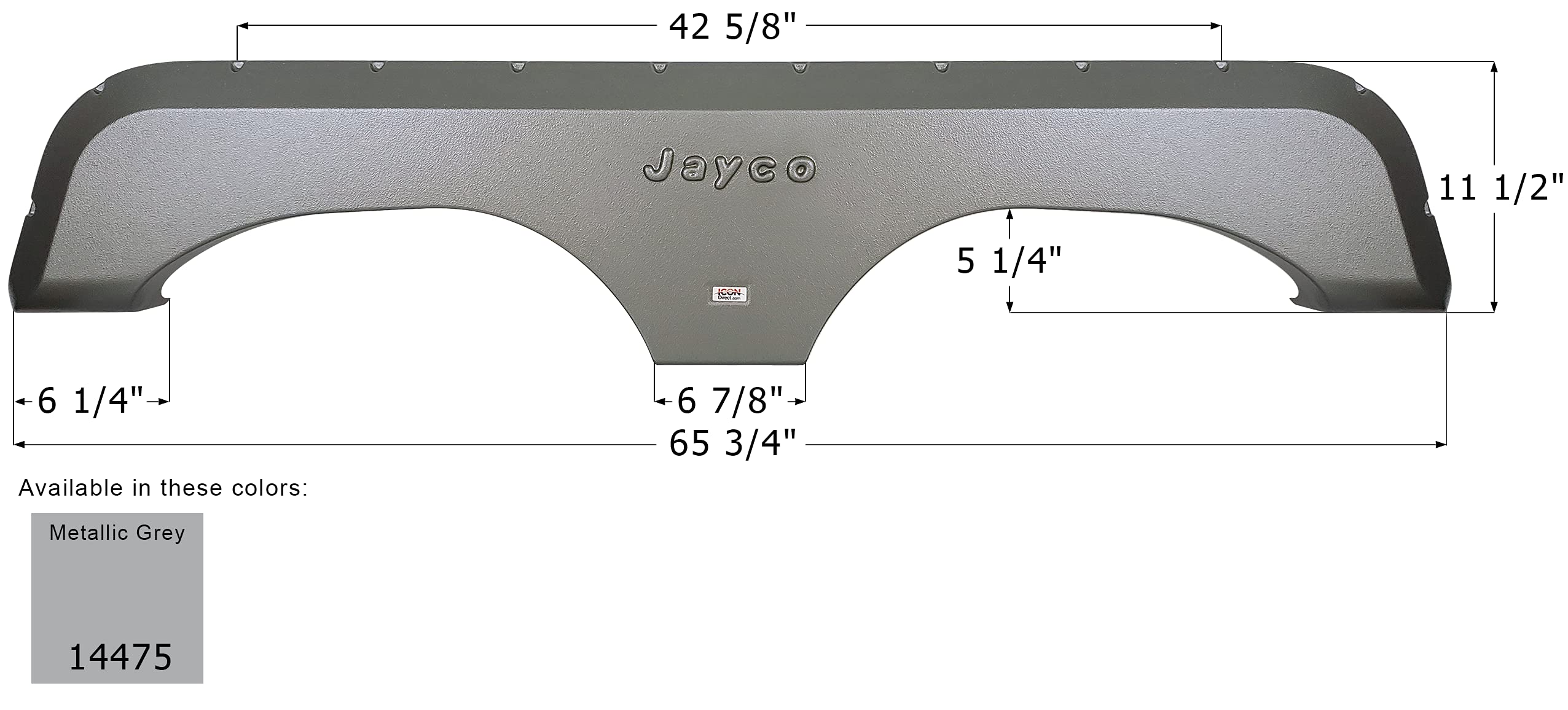 Fender Skirt ICON 14475, Tandem, Jayco, FS4475, Metallic Grey