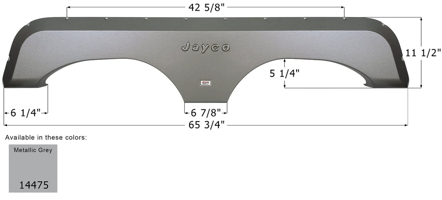 Fender Skirt ICON 14475, Tandem, Jayco, FS4475, Metallic Grey
