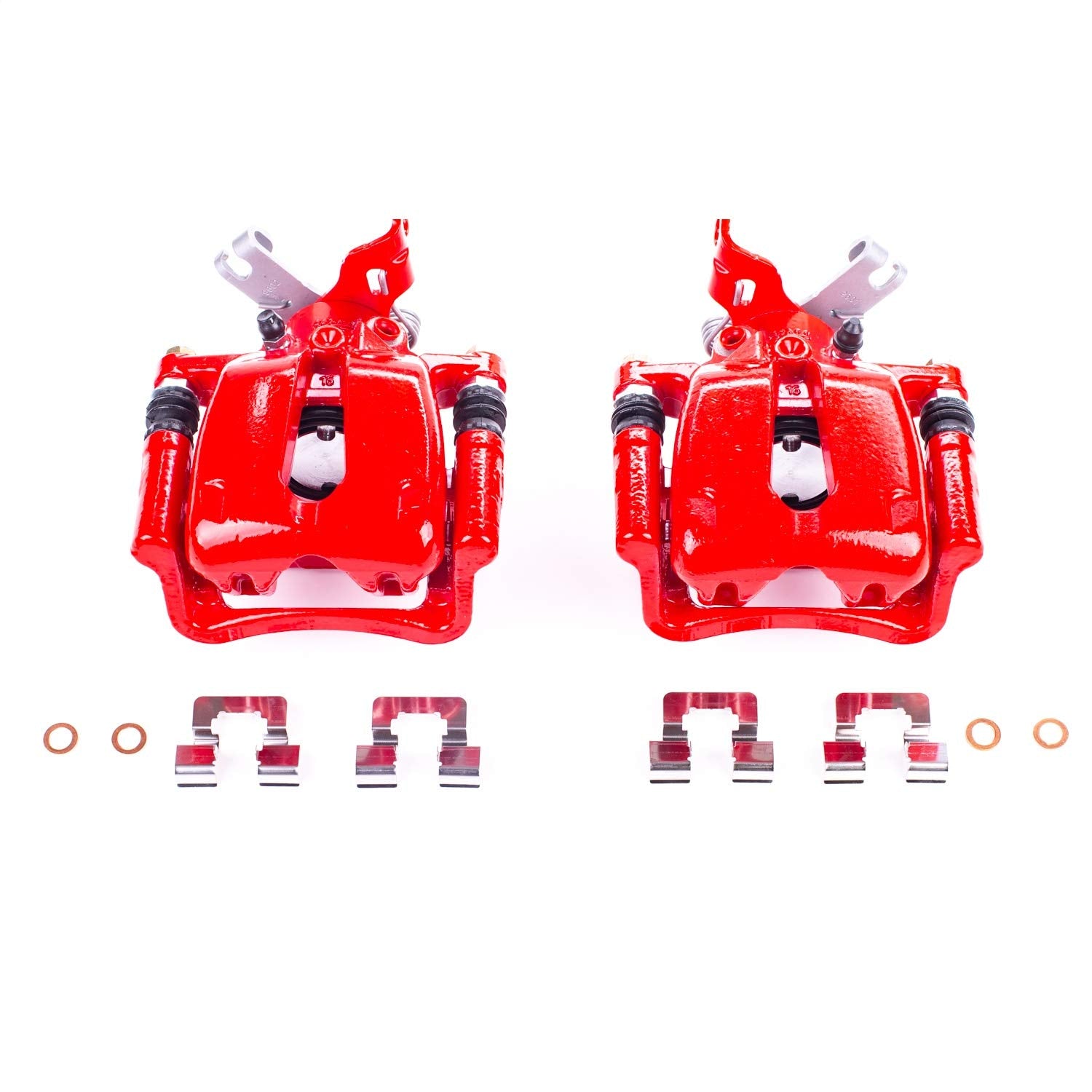 Power Stop Pair of High-Temp Red Powder Coated Rear Calipers For Buick LaCrosse 2012-2016, Buick Regal 2011-2017, Chevrolet Malibu 2013, Saab 9-5 2010-2011 [Model Specific]