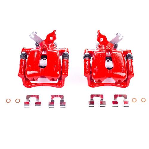 Power Stop Pair of High-Temp Red Powder Coated Rear Calipers For Buick LaCrosse 2012-2016, Buick Regal 2011-2017, Chevrolet Malibu 2013, Saab 9-5 2010-2011 [Model Specific]
