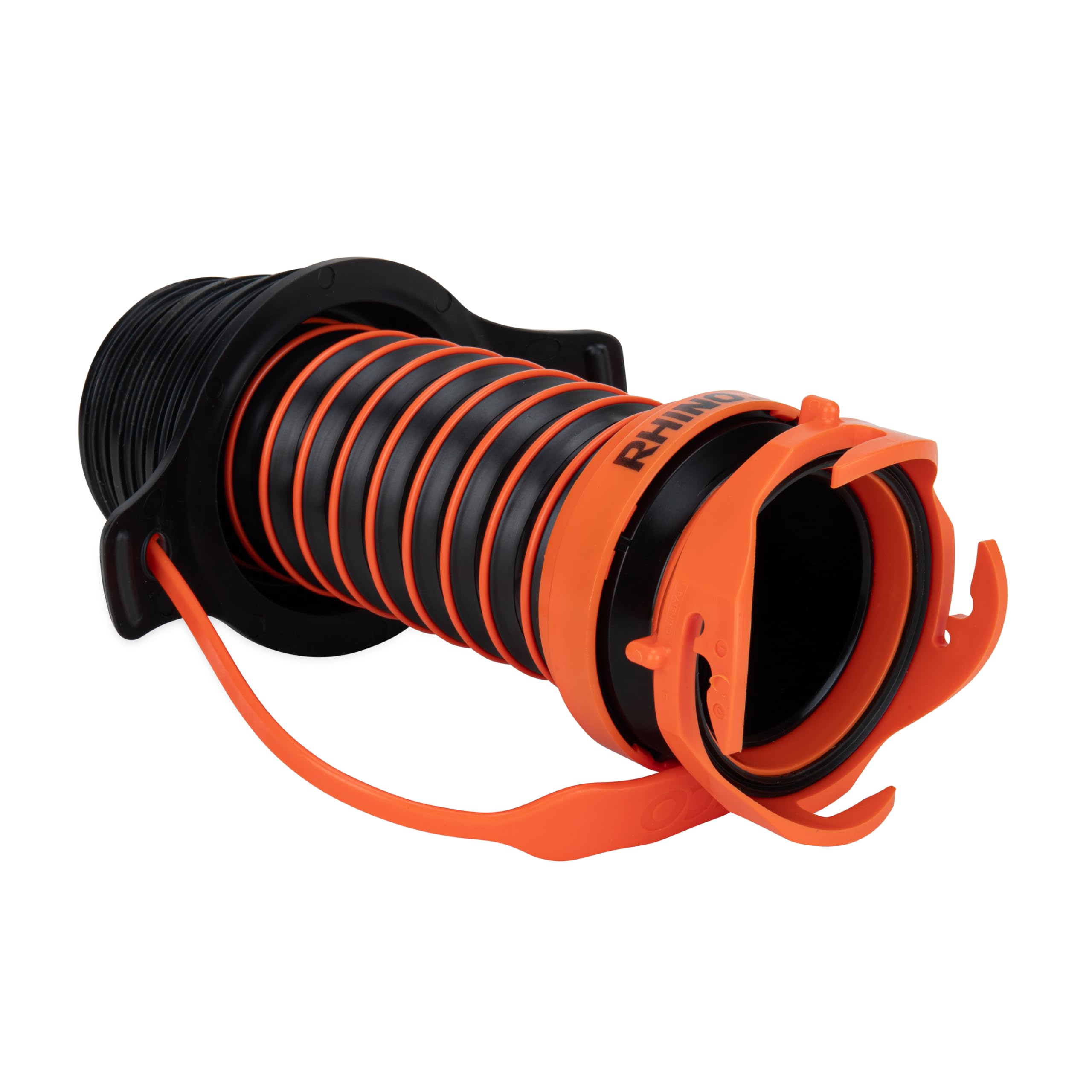 Camco 3-in-1 Flexible RV Sewer Hose Adapter & Drain Seal - Easily Connect Your Camper Sewer Hose to 3, 3 1/2, or 4 inch Inlets Even with Damaged Threads - Features RhinoExtreme Hose and Handle (39319)