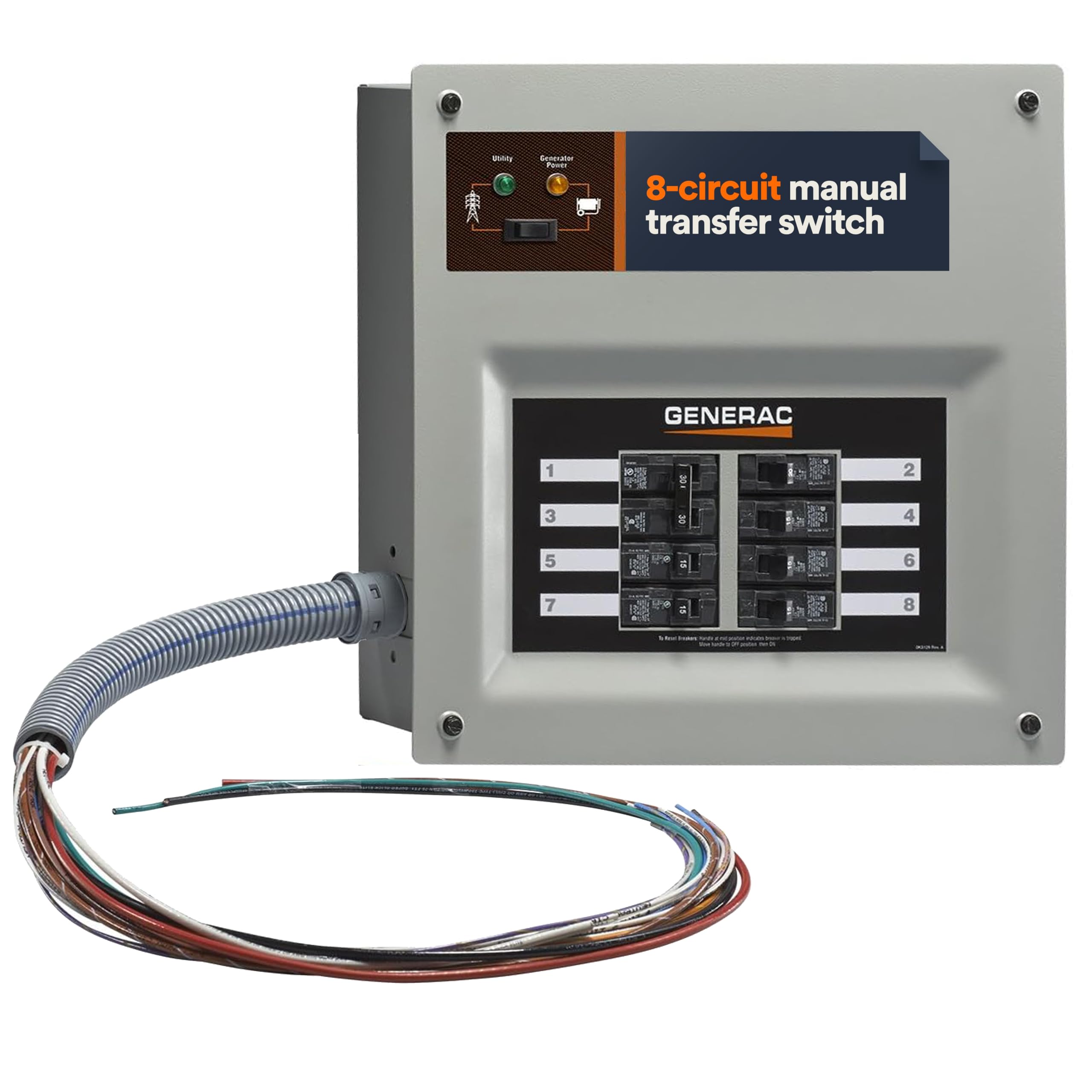 Home Link Generac 6852 Upgradeable Transfer Switch Kit: Power Your Home with Confidence, 30 Amp, Multi
