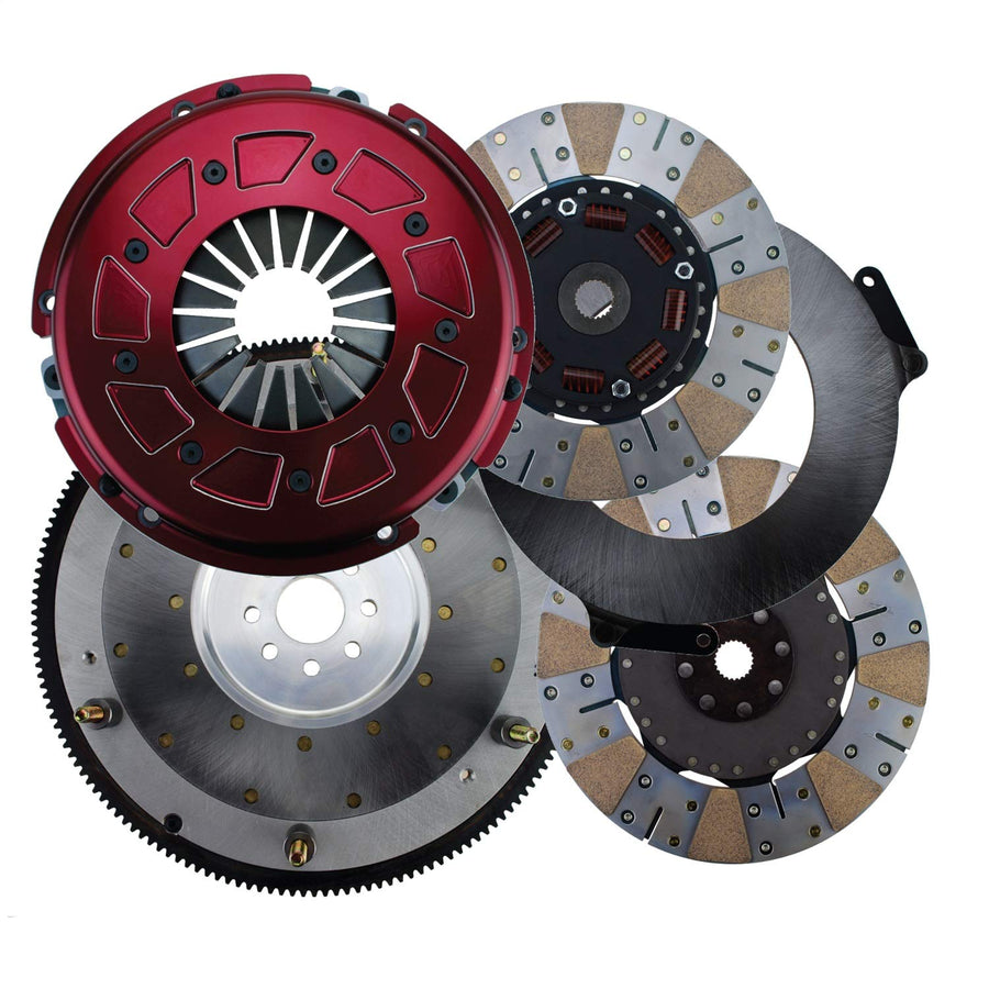 Pro Street Dual Disc Metallic Clutch System Ram 60-2230N Size 10.5 164 Tooth Count 23 Spline By 1 in. 8 Bolt Incl. Flywheel/Disc/Pressure Plate