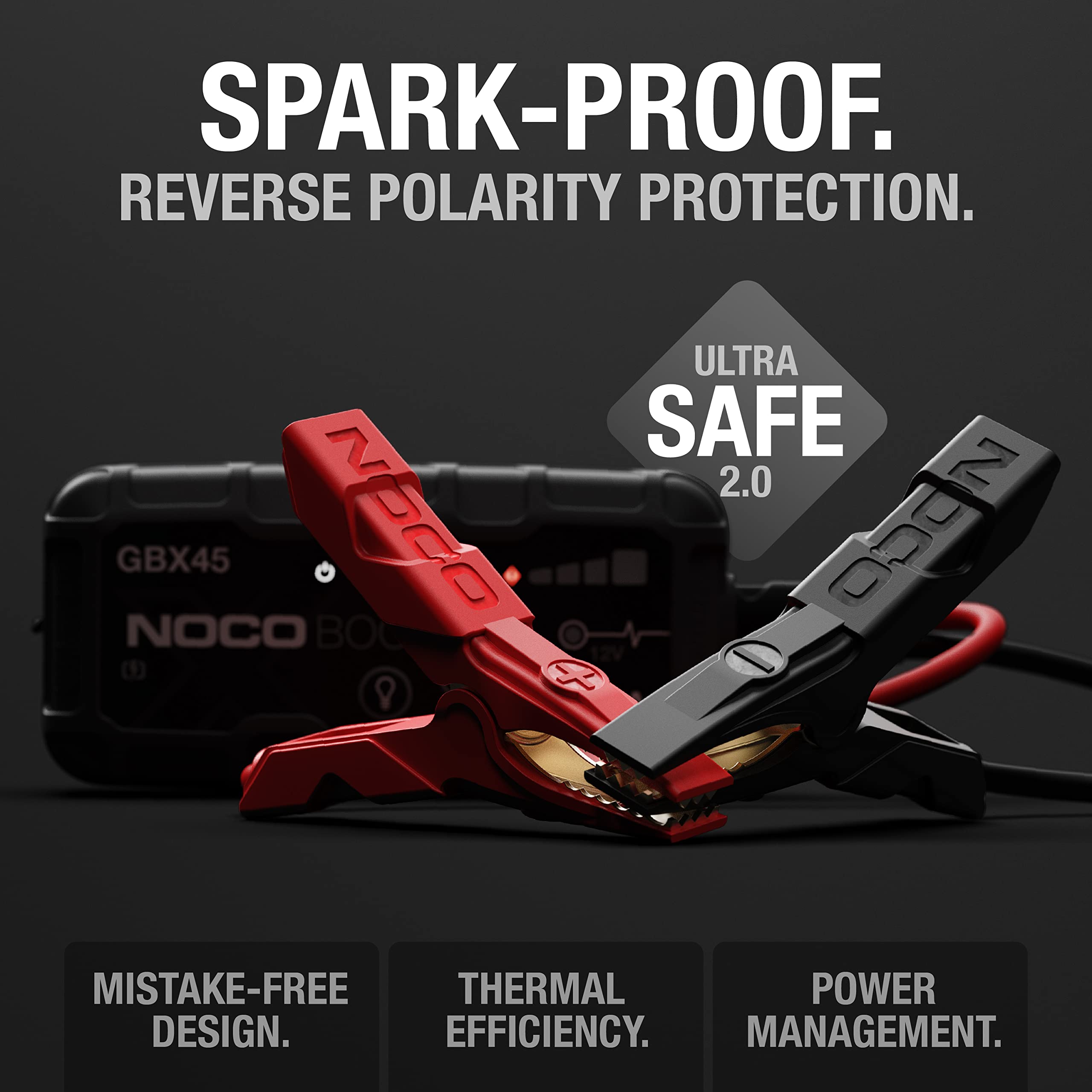 NOCO Boost GBX45 X: 1250A UltraSafe Jump Starter – 12V Lithium Battery Booster Pack, Portable Jump Box, Power Bank & Jumper Cables - for 6.5L Gas and 4.0L Diesel Engines
