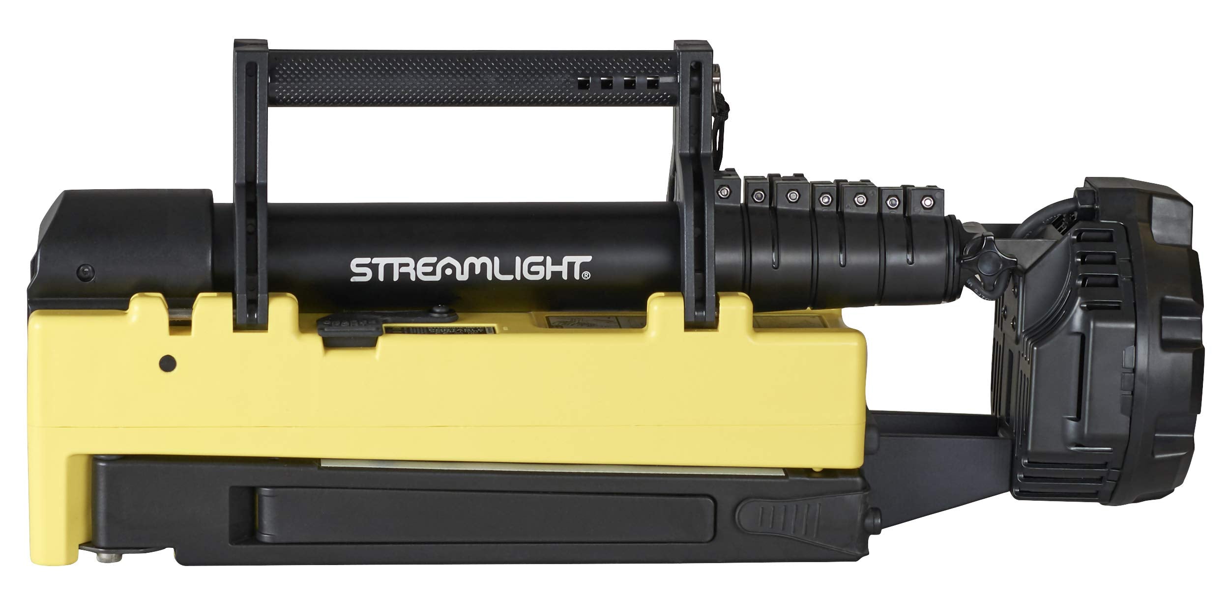 Portable Streamlight 45680 Scene Light EXT 10,000-Lumen Collapsible, Rechargeable Flood Light with Heavy-Duty Shoulder Strap, 120-Volt AC Charger and 7-Foot Extension Pole, Yellow