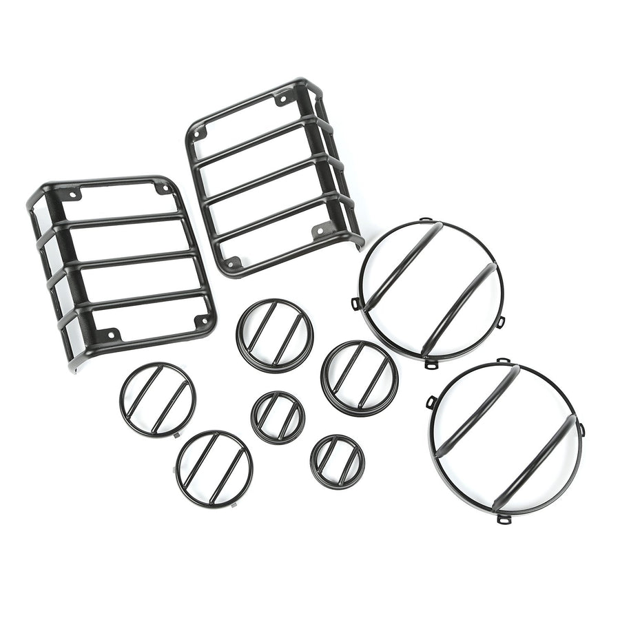Euro Guard Kit, Rugged Ridge 10 Piece, Textured Black | 12496.31 | Fits 2007-2018 Jeep Wrangler JK