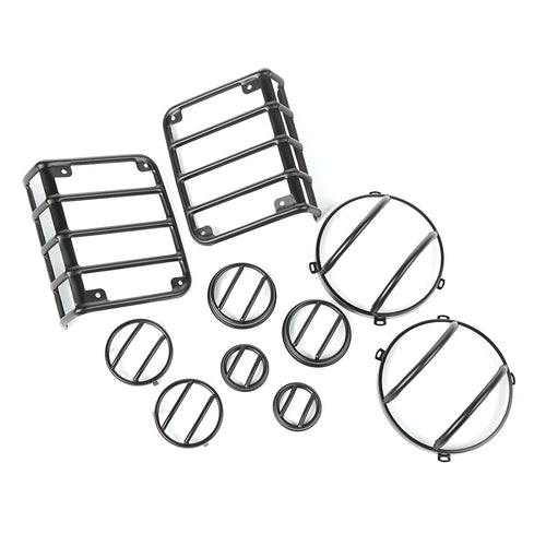 Euro Guard Kit, Rugged Ridge 10 Piece, Textured Black | 12496.31 | Fits 2007-2018 Jeep Wrangler JK