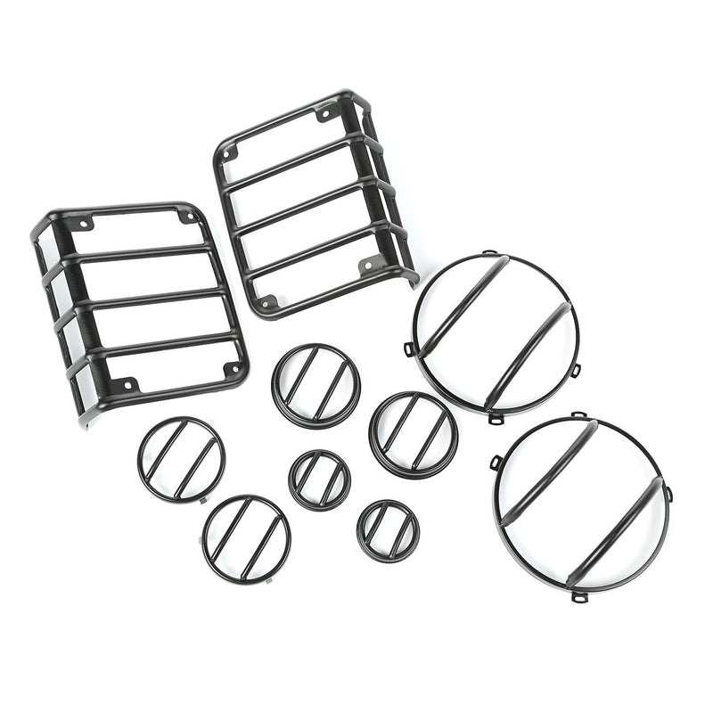 Euro Guard Kit, Rugged Ridge 10 Piece, Textured Black | 12496.31 | Fits 2007-2018 Jeep Wrangler JK