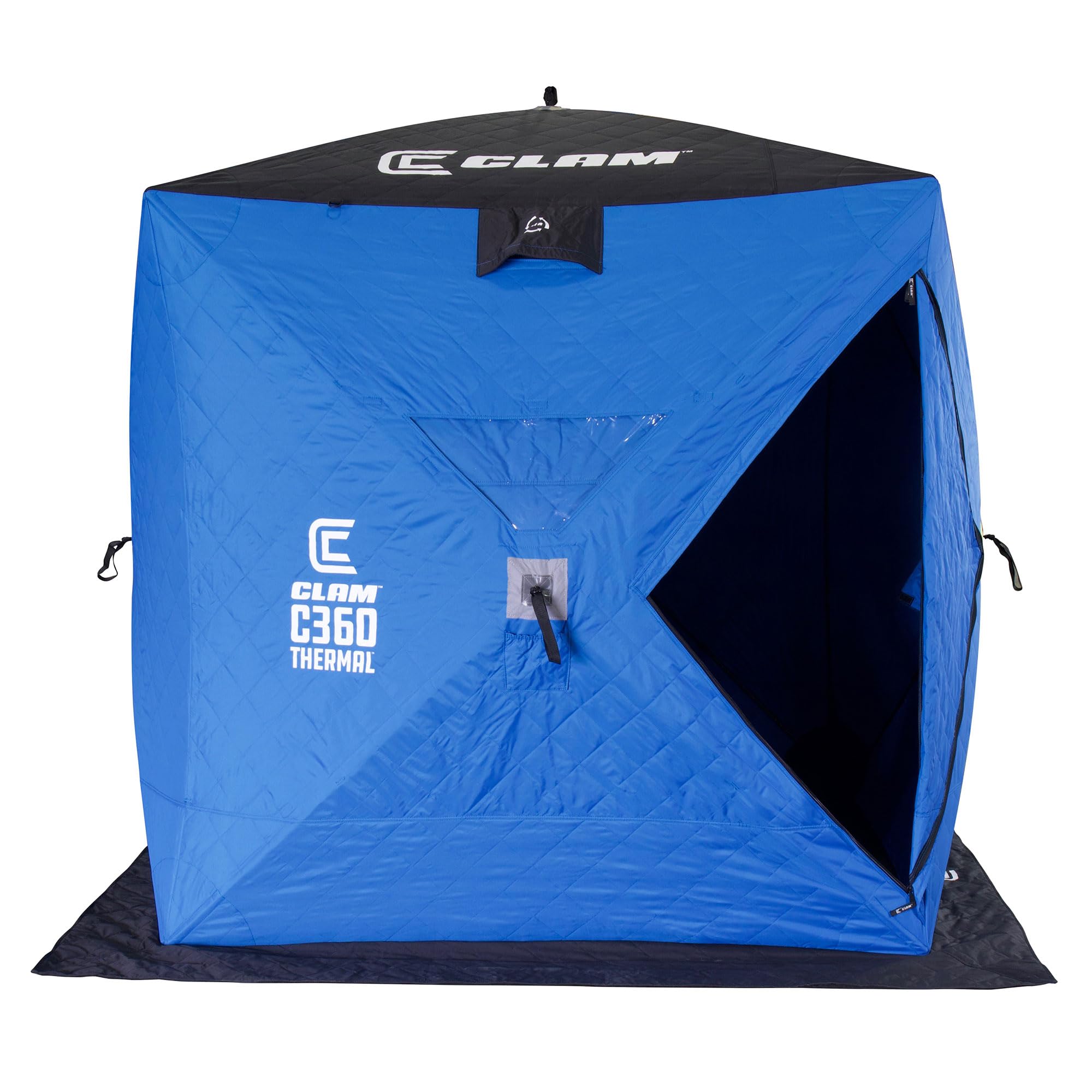 CLAM C-360 14475 Thermal Ice Fishing Shelter – Wind Resistant, Spacious Pop-Up Tent for 2-3 People with Easy Setup and Insulation for Cold Weather