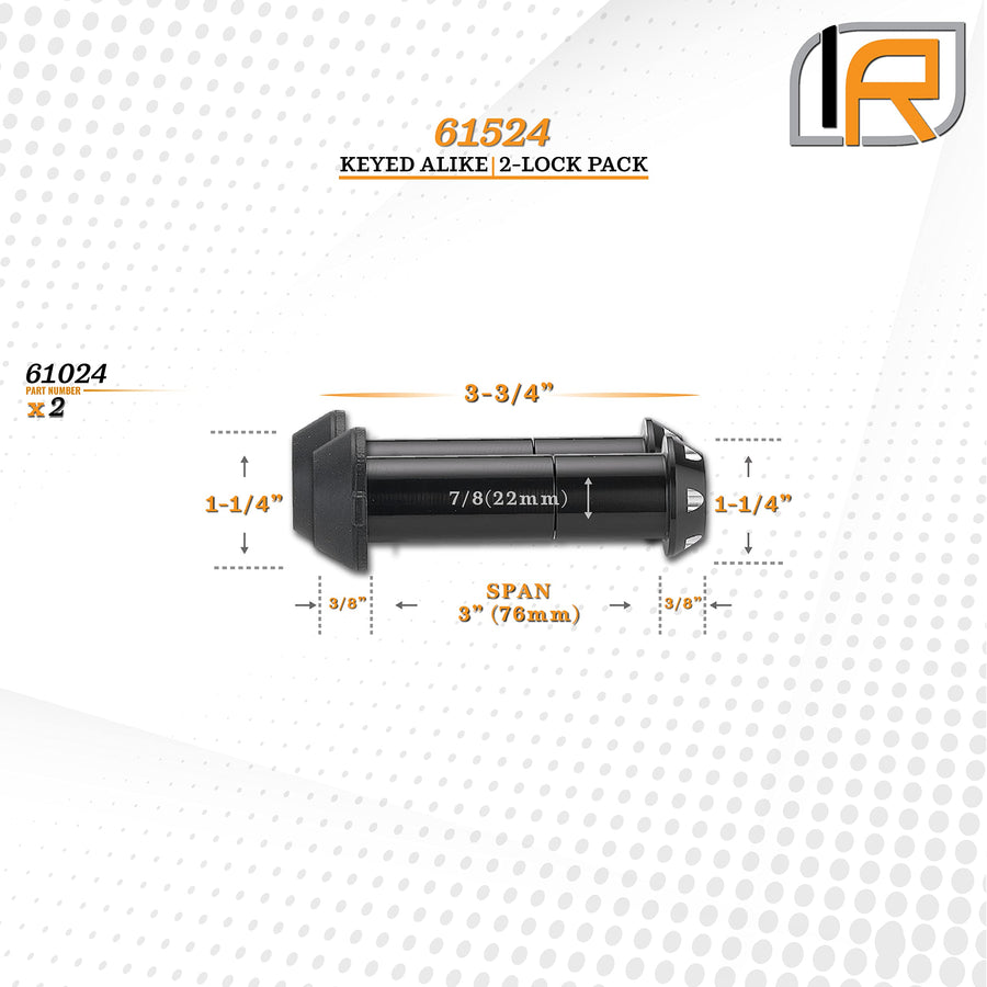 Revolver Locking Pin 61024 | Fits: Mojave Parts - Diablo Shackle | Monster Hooks - HammerHead Hook | Monster Hooks - Swivel Hook | P3 - Billet Hook (2 Pack, Aluminum-Locking Pin)