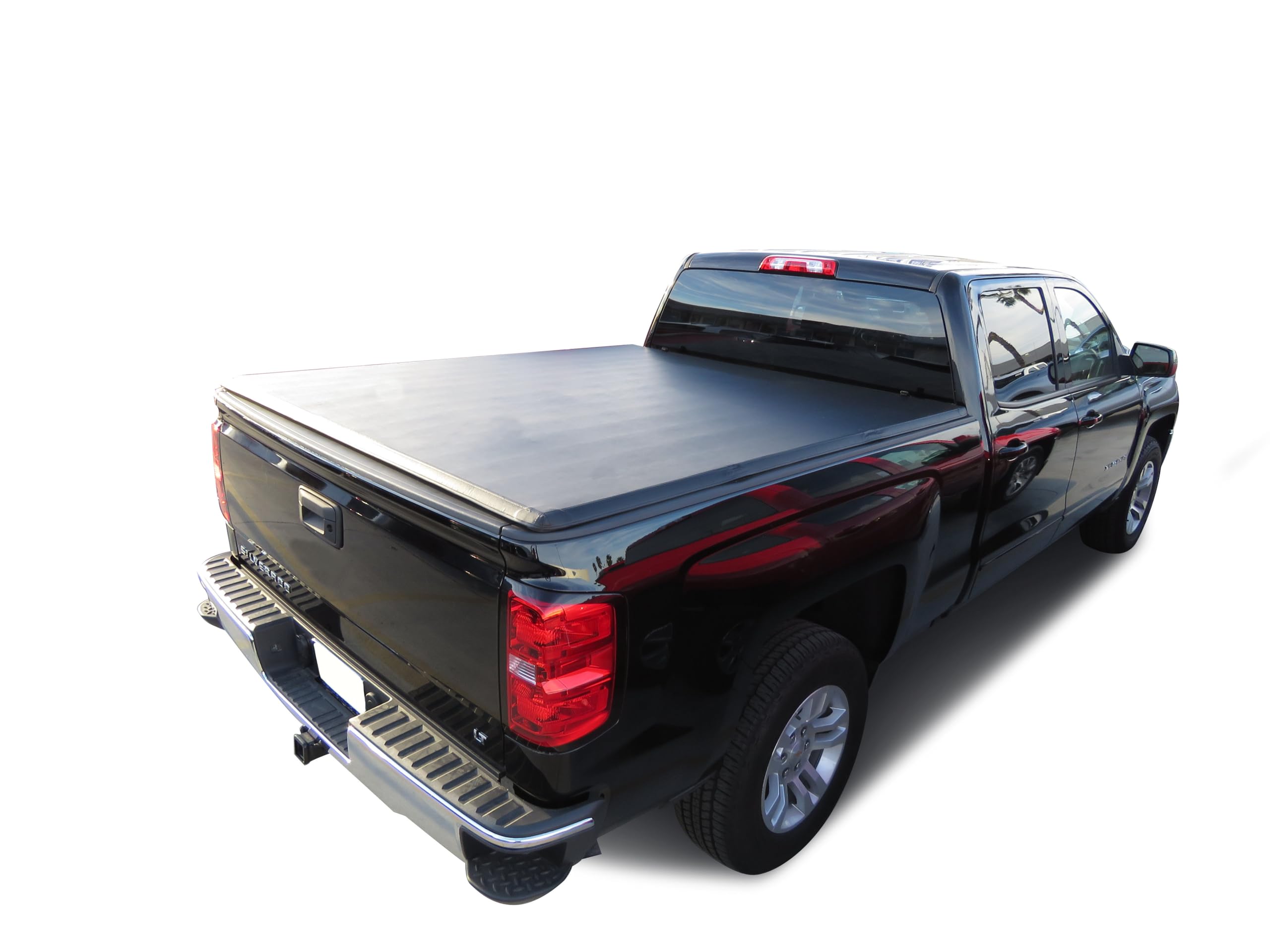 Premier Black Horse Soft TriFold Truck Bed Tonneau Cover Compatible with 15-19 Sierra3500 HD/Silverado2500 HD|19-22 Sierra 1500 LD|19-21 Silverado1500 LD|14-18 Sierra-Silverado 1500 6.6ft Bed-PRS-GM22