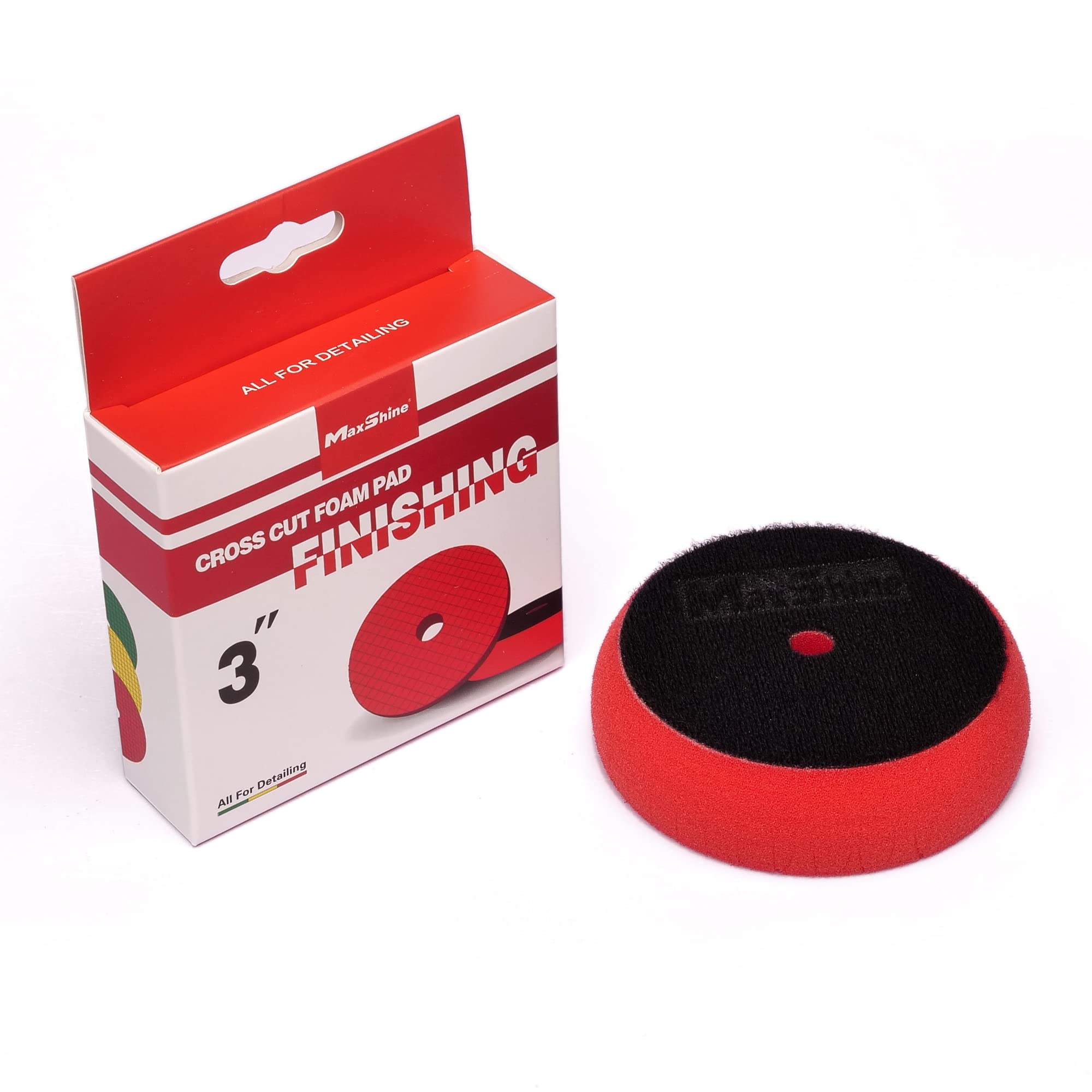 3" Maxshine Universal Cross Cut Polishing Foam Pad for Finishing – Hook & Loop – DA & Rotary Polisher Compatible – Cross Cut Design for Heat Control & Efficient Compound Application
