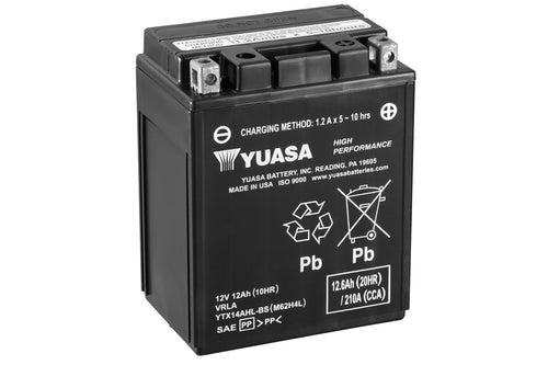 YTX14AHL-BS Yuasa YUAM62H4L Maintenance Free H Series AGM Battery with Acid pack