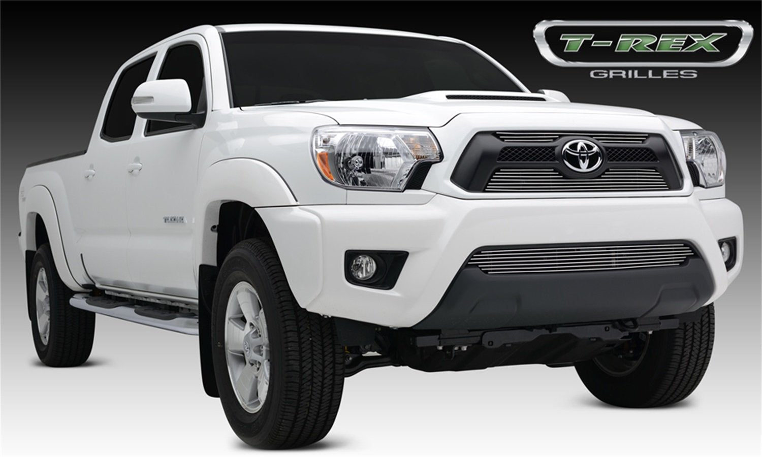 Compatible T-Rex Grilles with F-150 (2015-2017) Stealth Laser Torch Bumper Grille, Black, 1 Pc, Insert, Black Studs with (2) 3" LED Cube Lights - PN #7325731-BR