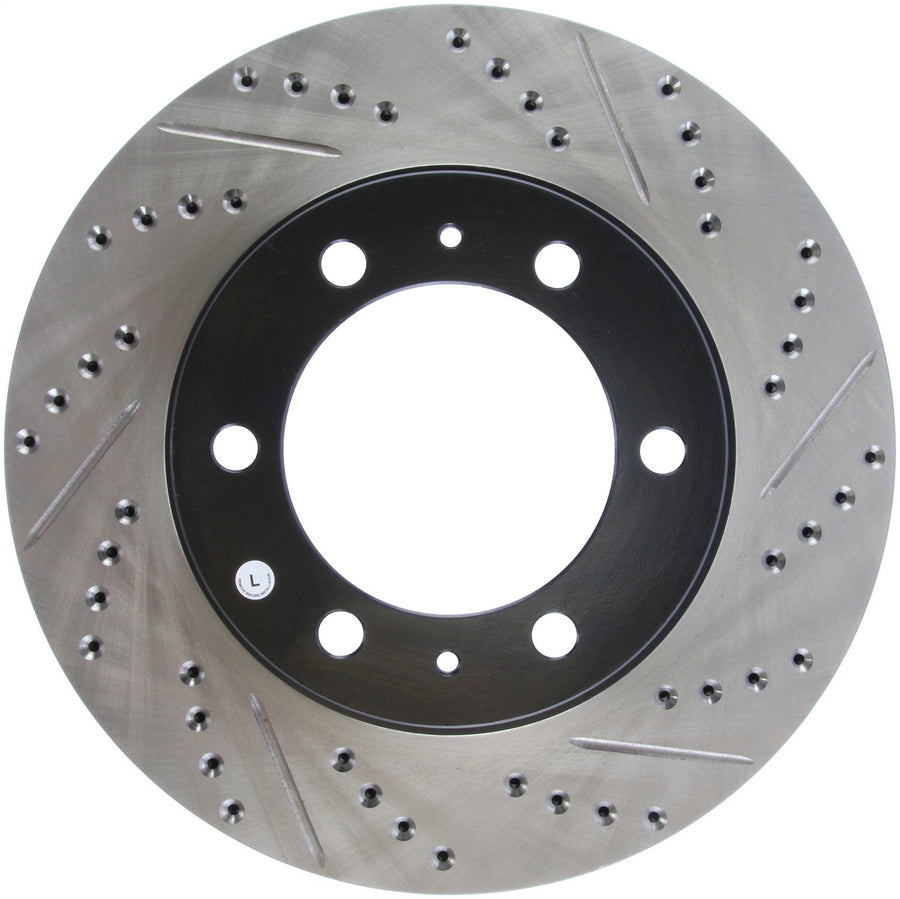 Front Left StopTech 127.44129L Automotive Replacement Drilled and Slotted Disc Brake Rotor Fits Select 2003-2009 Toyota 4Runner, 2007-2014 Toyota FJ Cruiser, 2005-2019 Toyota Tacoma