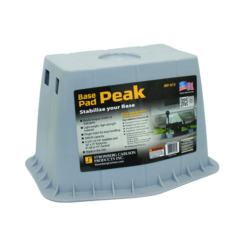Stromberg Carlson Peak JBP-813.1 Base Pad - Trailer Jack Block – RV Pads – Travel Trailer Accessories – Tongue Jack Base – Leveling Block – Camper Accessories for RV Platform (1 Pack, Gray)