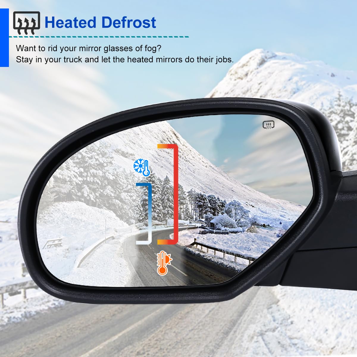 Power Heated Mirror Spec-D Tuning Left Driver Side w/LED Arrow Signal Compatible with 2007-2013 Chevy Silverado, GMC Sierra