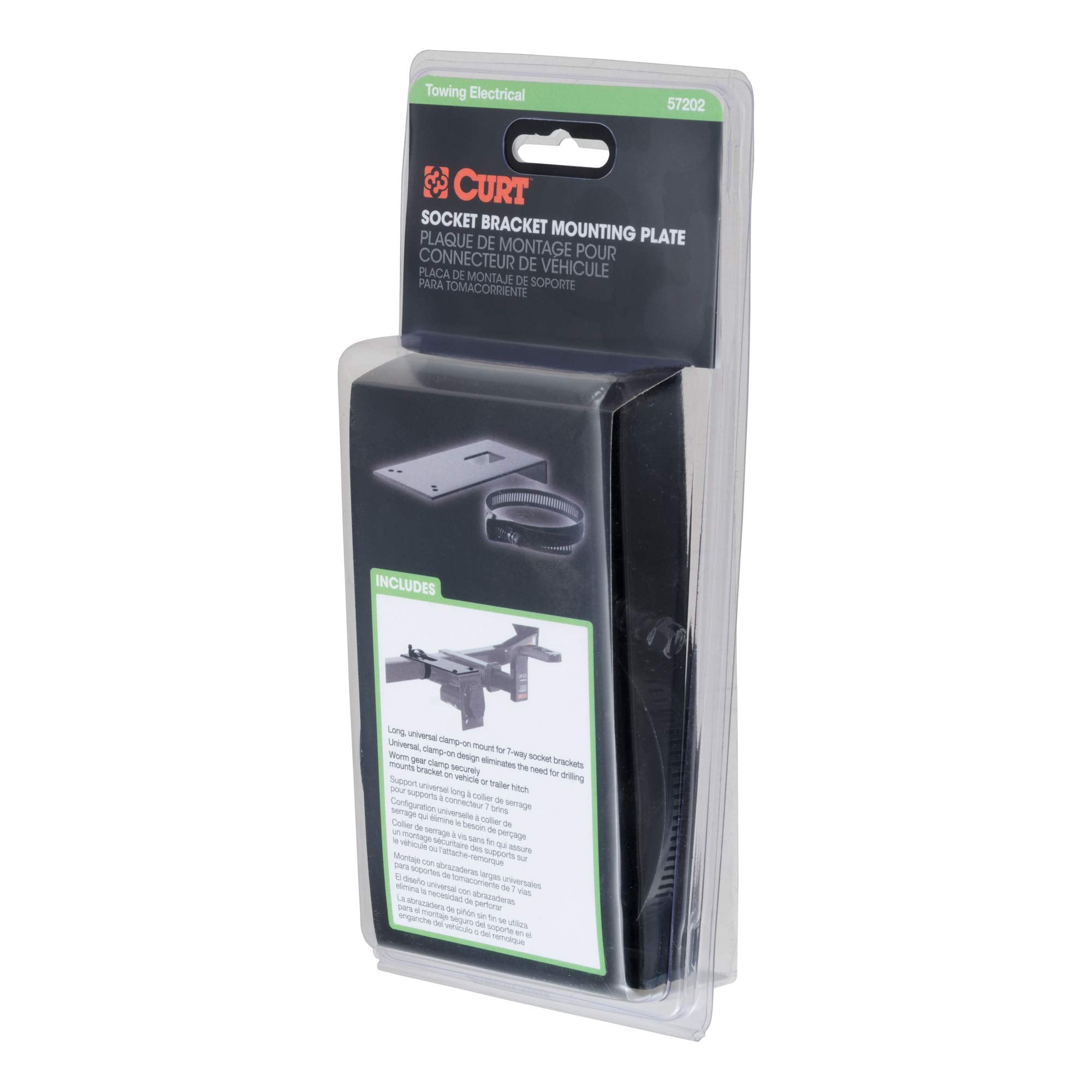 CURT 57202 Trailer Wiring Harness Clamp-On Vehicle-Side Bracket Mount for 7-Way Round or RV Blade