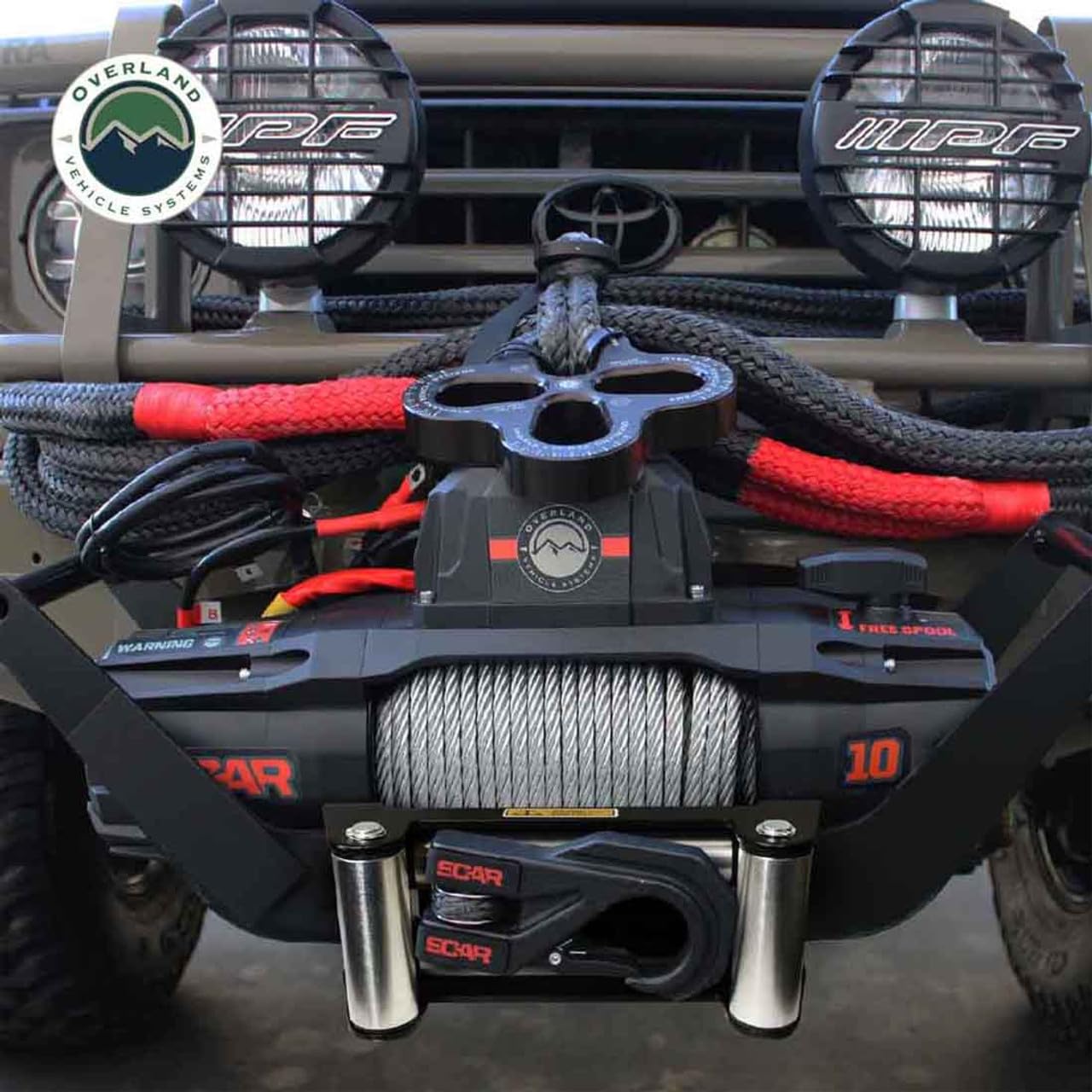 Scar 10 Overland Vehicle Systems Off Road Recovery Winch 10,000lb with Steel Cable and Wireless Remote