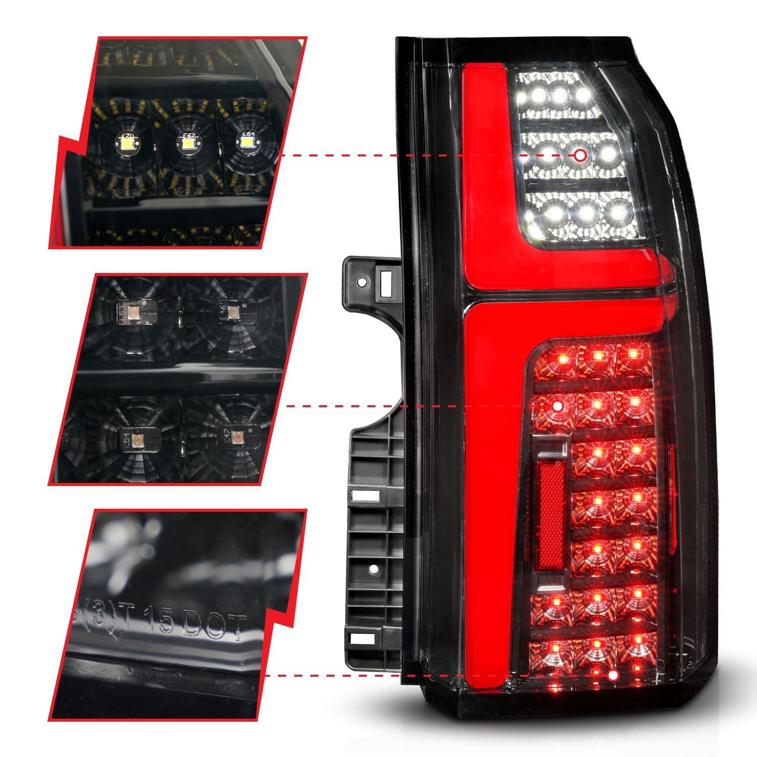 15-20 Chevrolet Tahoe ANZO Sequential LED Tube Taillights Black