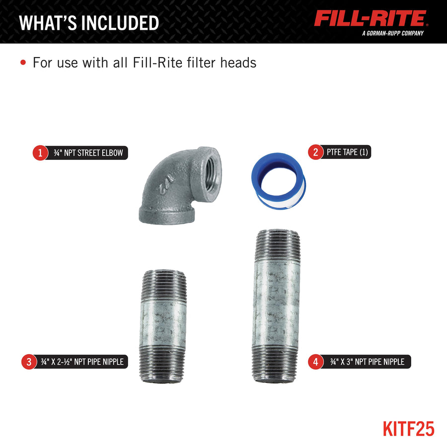 KITF25 Fill-Rite Installation Kit for 3/4" Filter Head Filter