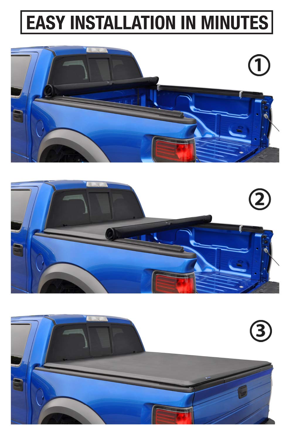 Tyger Auto T1 Truck Bed Soft Roll-up Tonneau Cover Compatible with 2019-2023 Ford Ranger | 6' (73") Bed | TG-BC1F9067