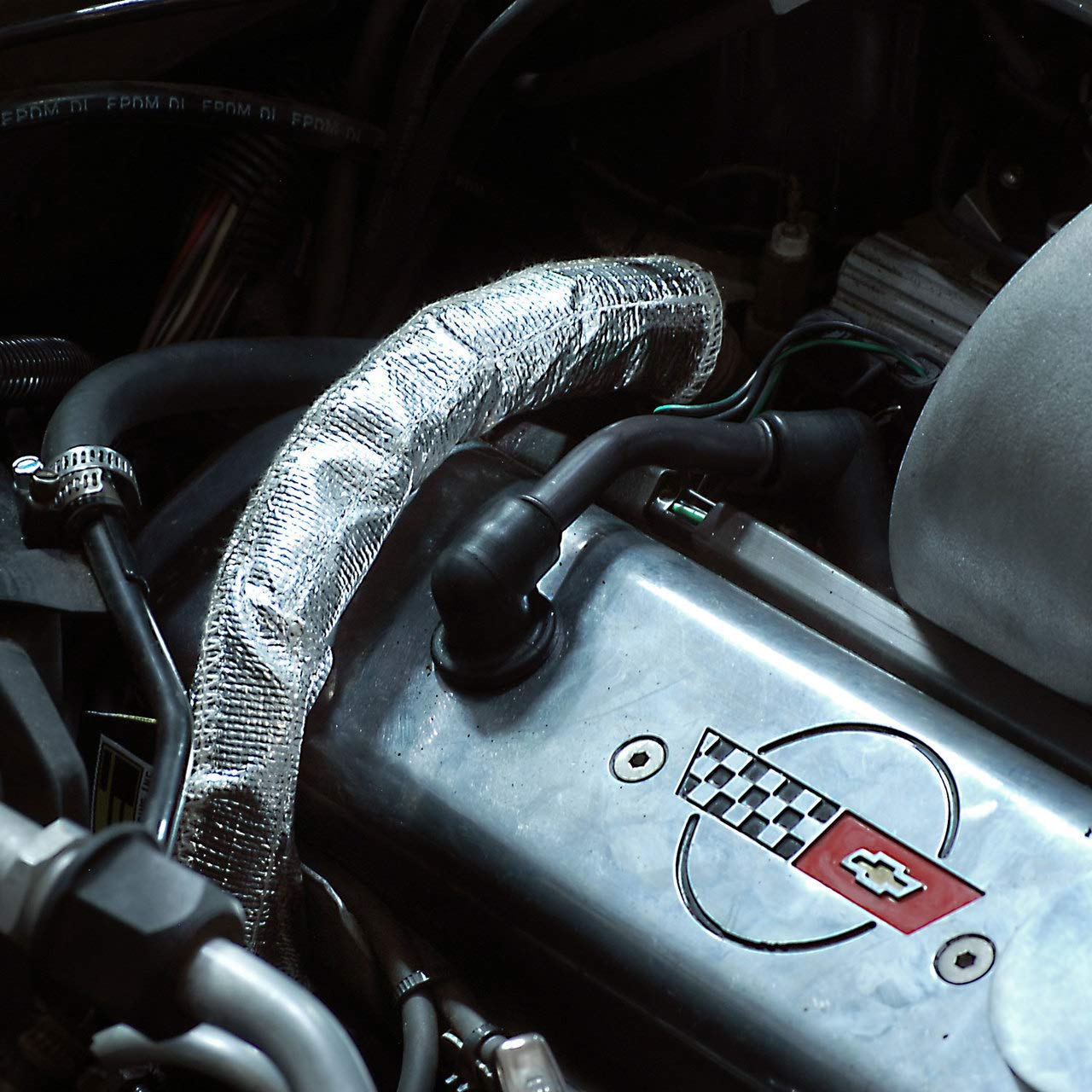 Design Engineering 010388 15" x 4.5" Black Pipe Heat Shield for Corvette L98 (1990-1991, some '89)