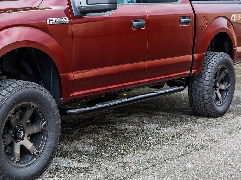 3" Ionic Black Nerf Bars 2019-Up Dodge Ram 1500 Quad Cab (New Body / 6 Lug Nuts Per Wheel)