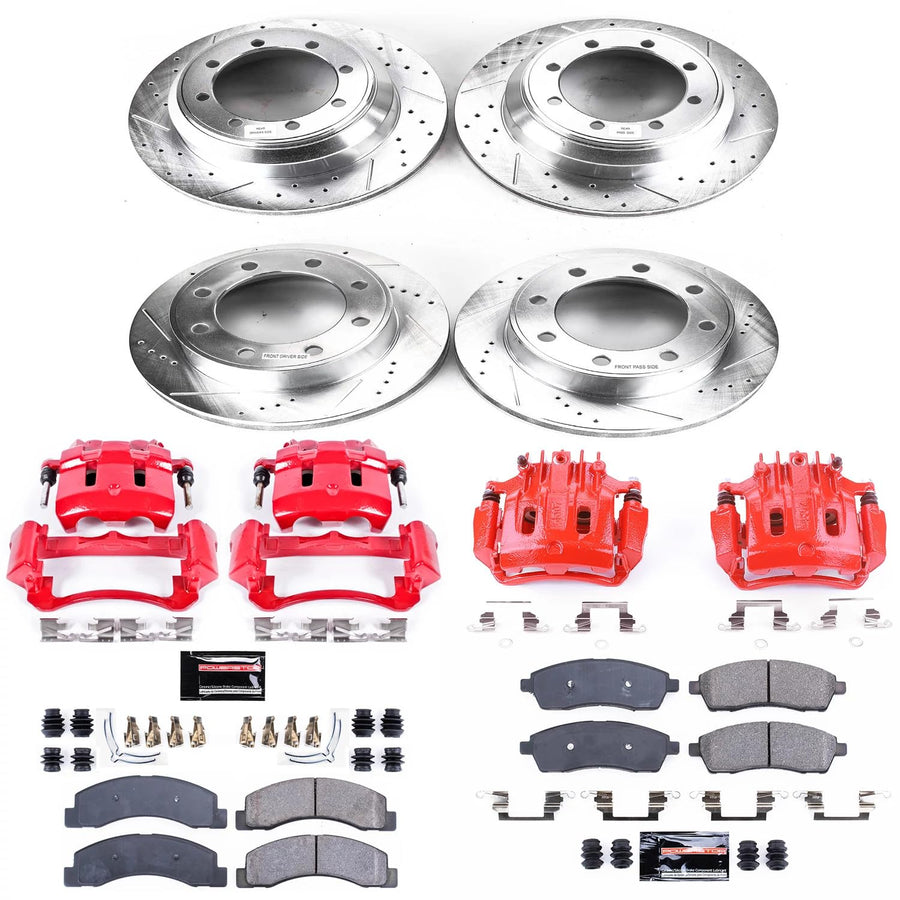 Power Stop 1-Click Performance Brake Kit KC1907A with Caliper For Ford F-350 Super Duty 2000-2004 [Model Specific]
